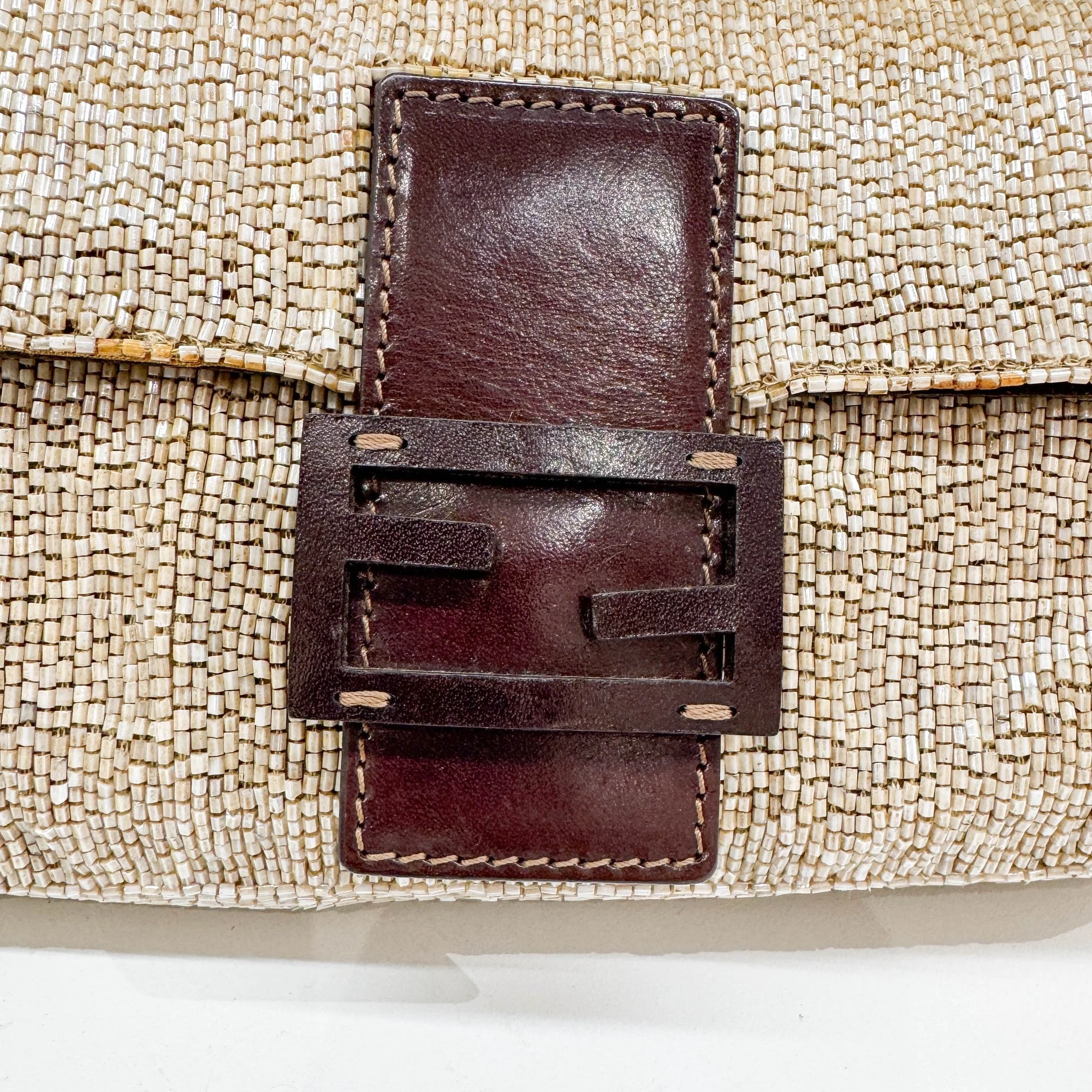 Baguette Sandy Beige Beads Shoulder bag - Image 14