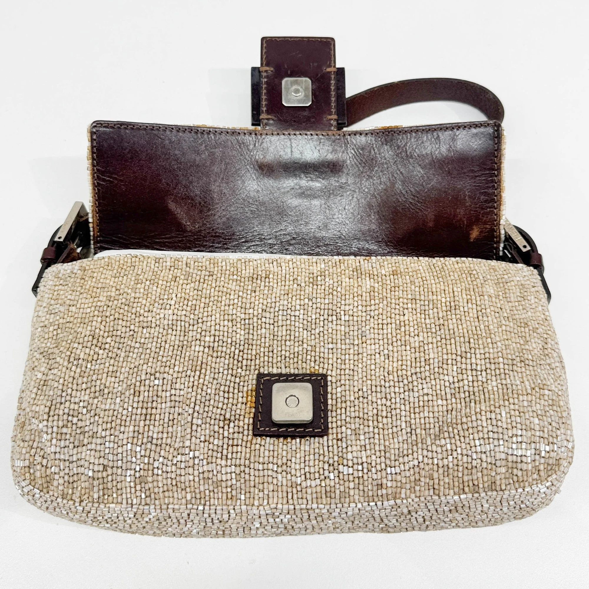 Baguette Sandy Beige Beads Shoulder bag - Image 20