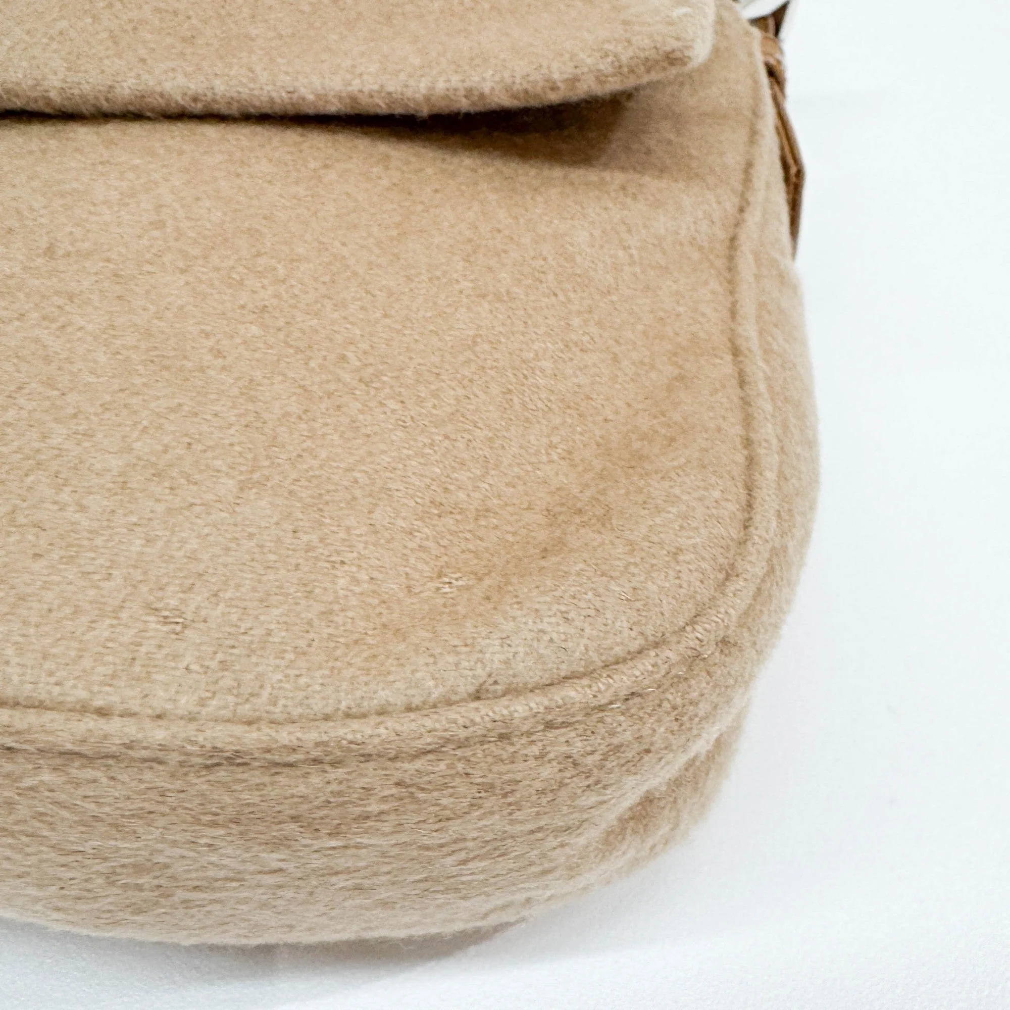 Baguette Tan Cashmere Shoulder Bag - Image 11