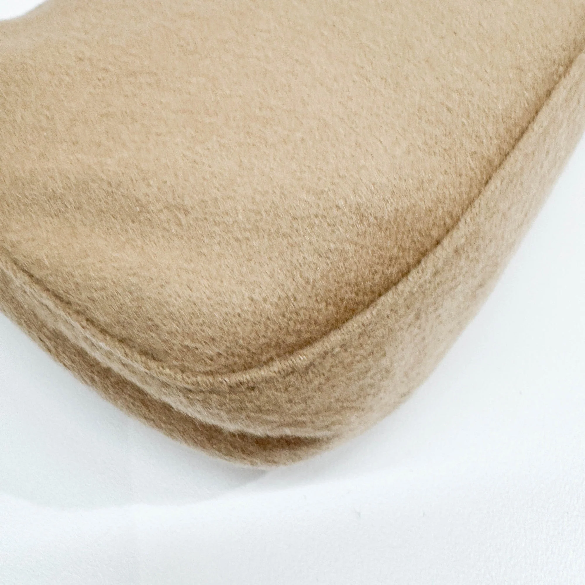 Baguette Tan Cashmere Shoulder Bag - Image 12