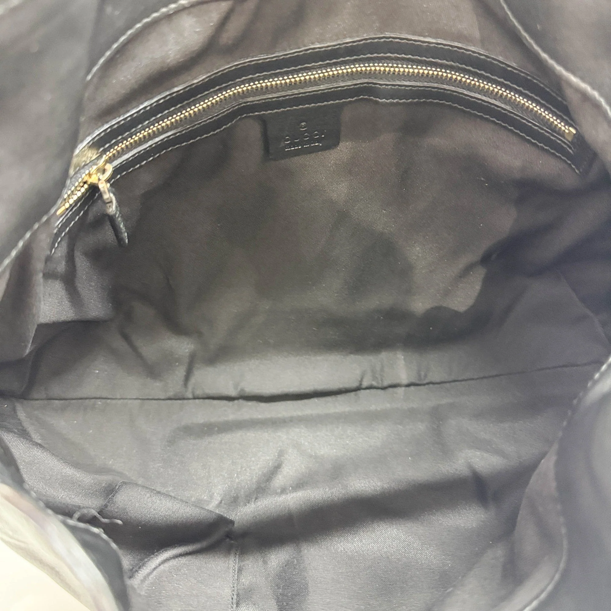 Bamboo Black Leather Hobo Bag - Image 12