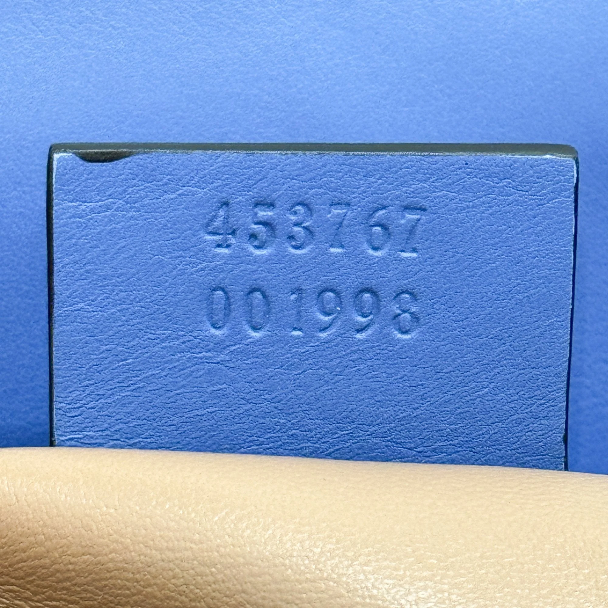 Bamboo Blue Python Embossed Leather Two Way Bag - Image 14