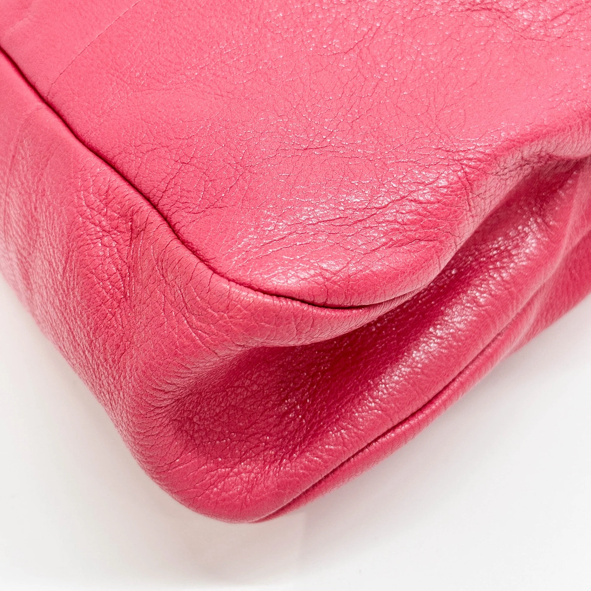 Bamboo Cerise Pink Leather Hand Bag - Image 10