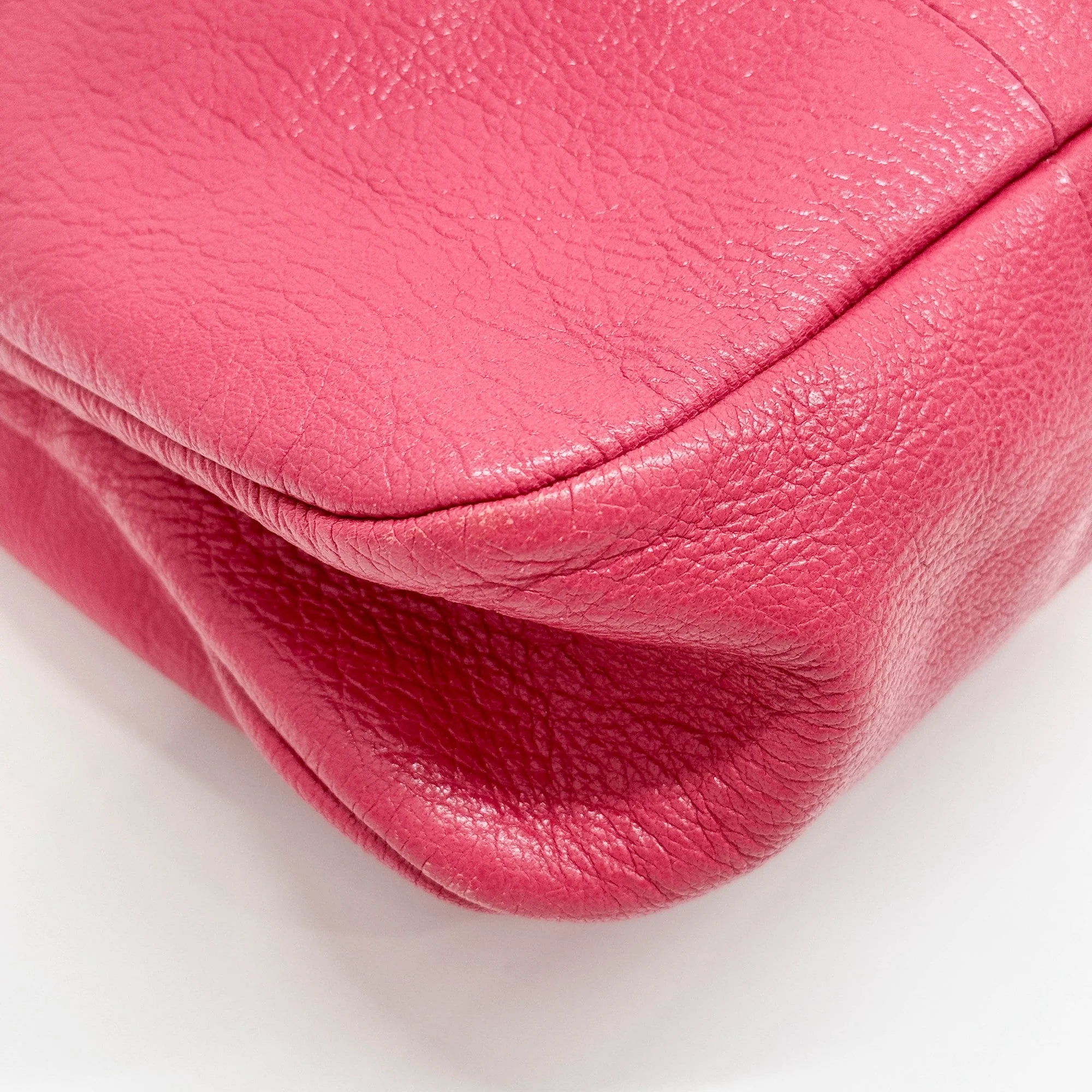 Bamboo Cerise Pink Leather Hand Bag - Image 9