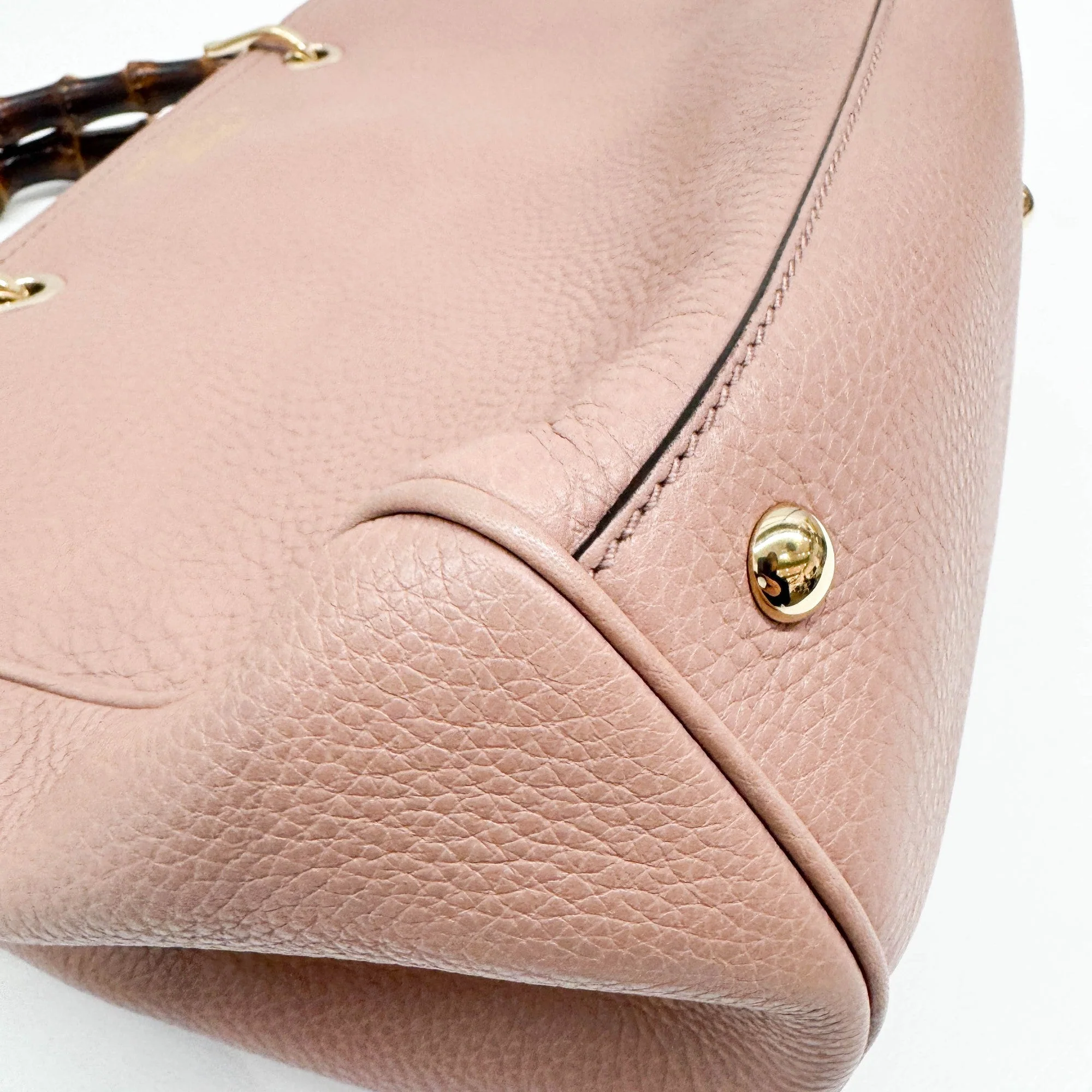Bamboo Shopper Dusty Pink Leather Two Way Bag - Image 9