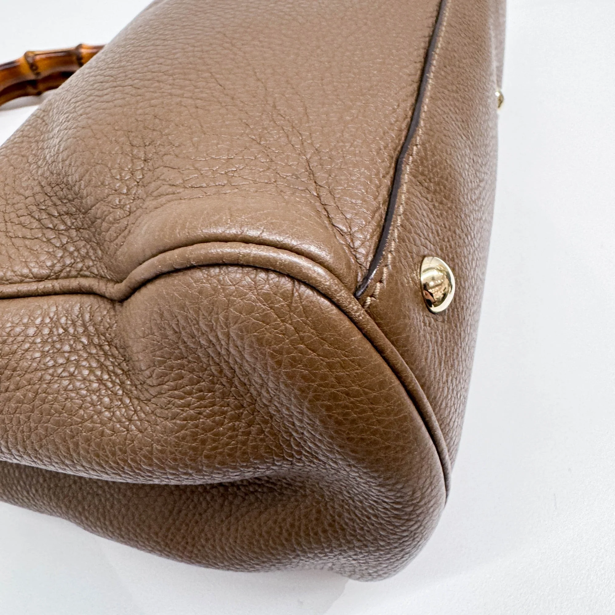 Bamboo Shopper Brown Leather Two Way Bag - Image 12