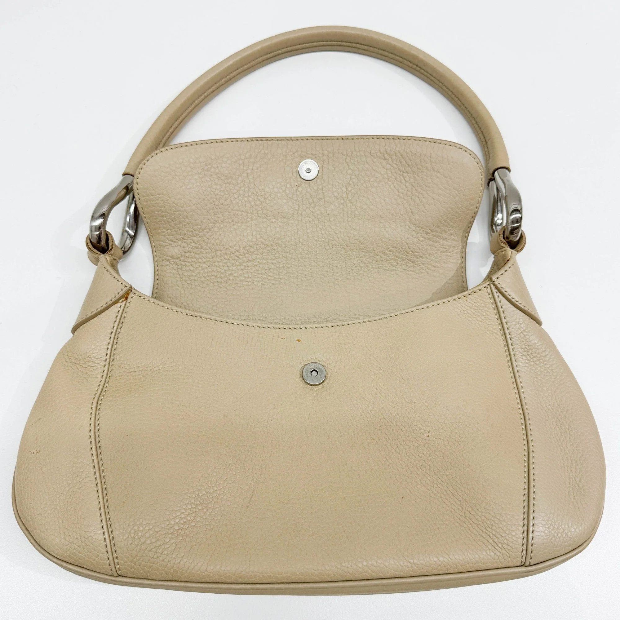 Beige Leather Shoulder Bag - Image 16