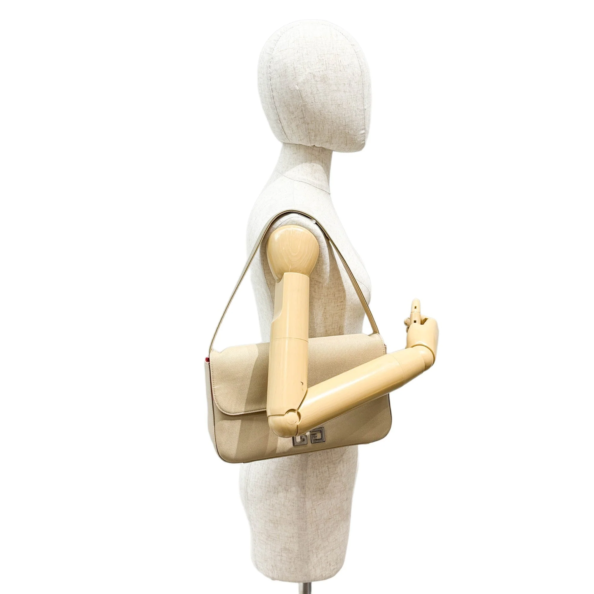 Beige Nylon Shoulder Bag - Image 3