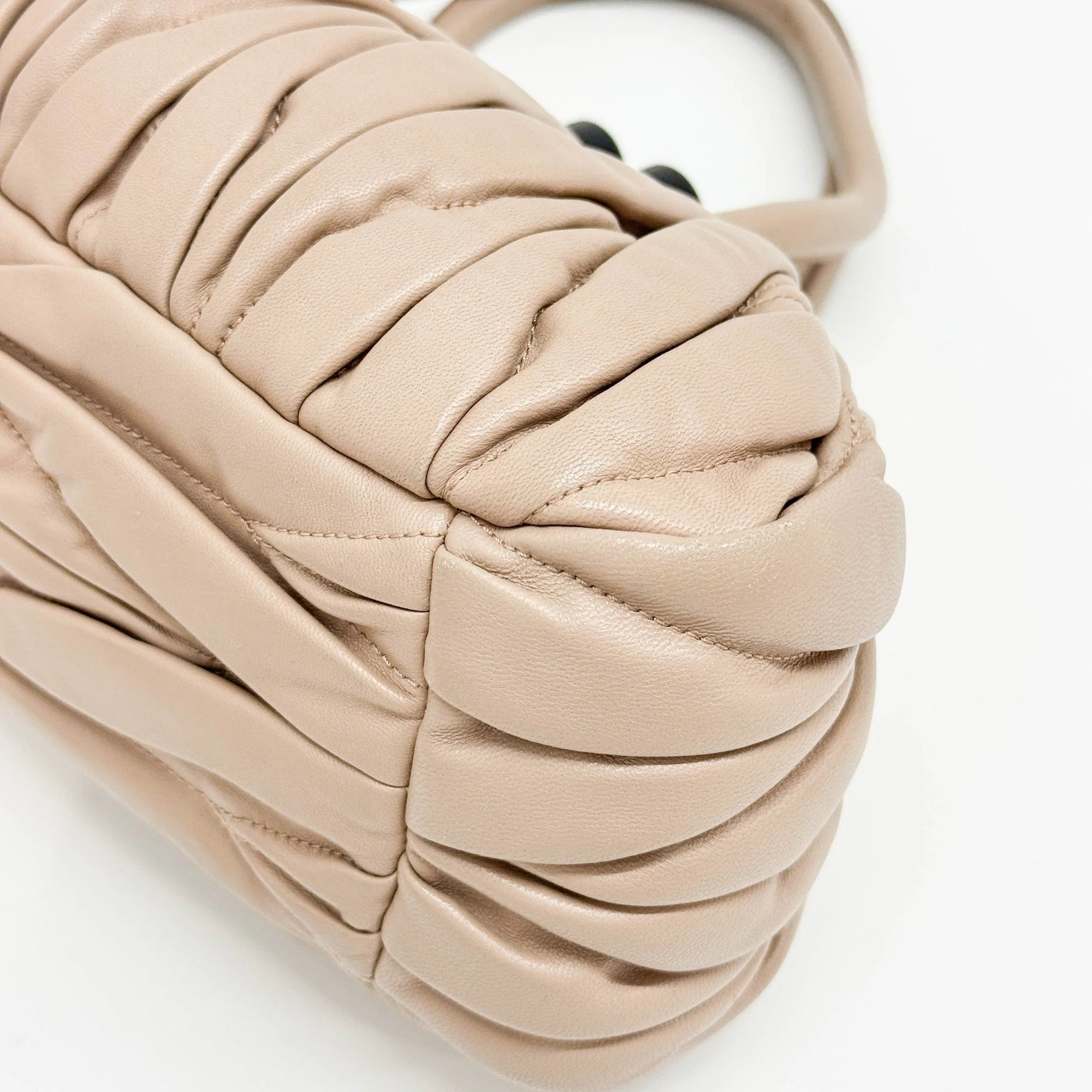 Belle Matelasse Beige Leather Two Way Bag - Image 14