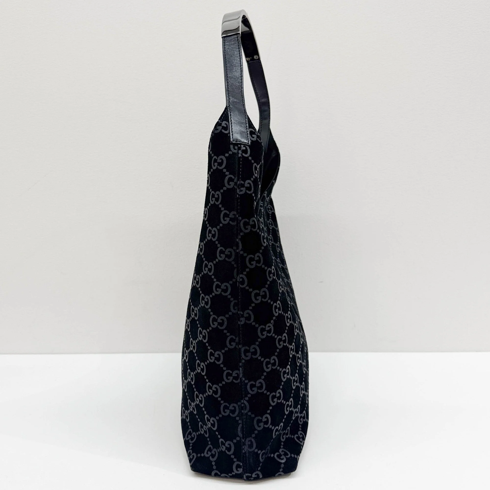 Black GG Suede Hobo Bag - Image 5
