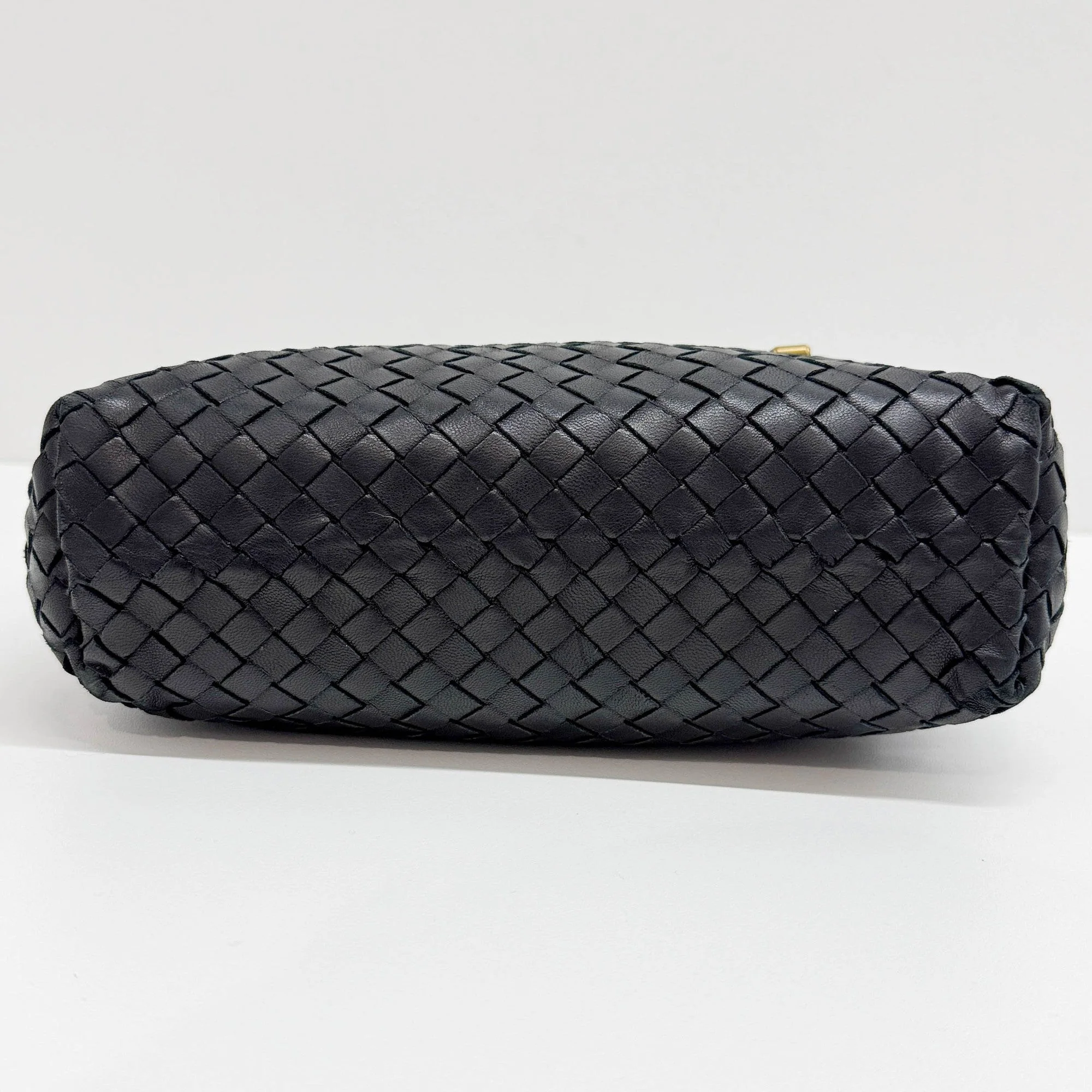 Black Intrecciato Nappa Leather Shoulder Bag - Image 8