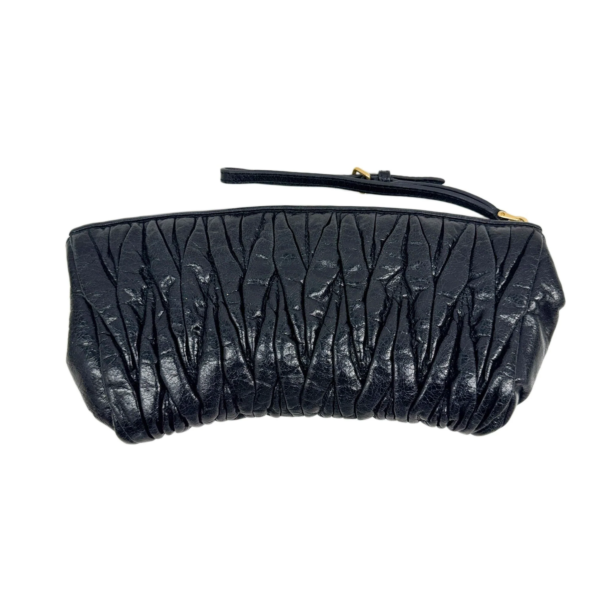 Black Leather Clutch Bag - Image 2