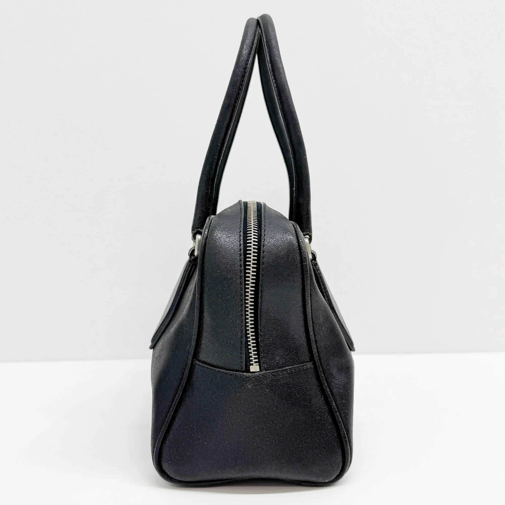 Black Leather Hand Bag - Image 4
