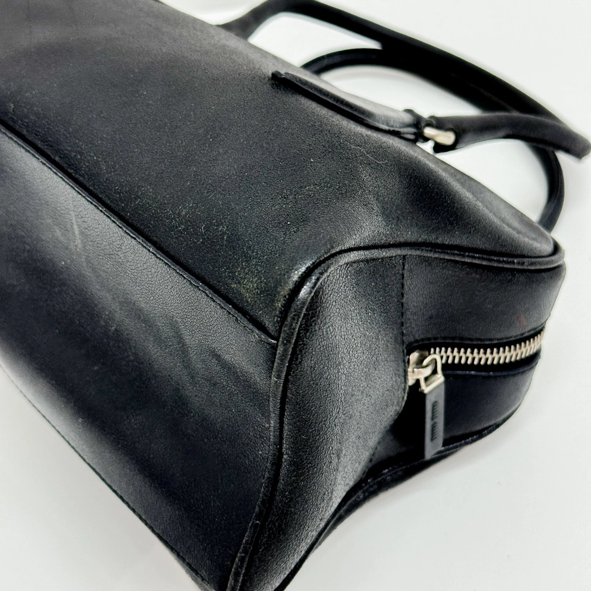 Black Leather Hand Bag - Image 9