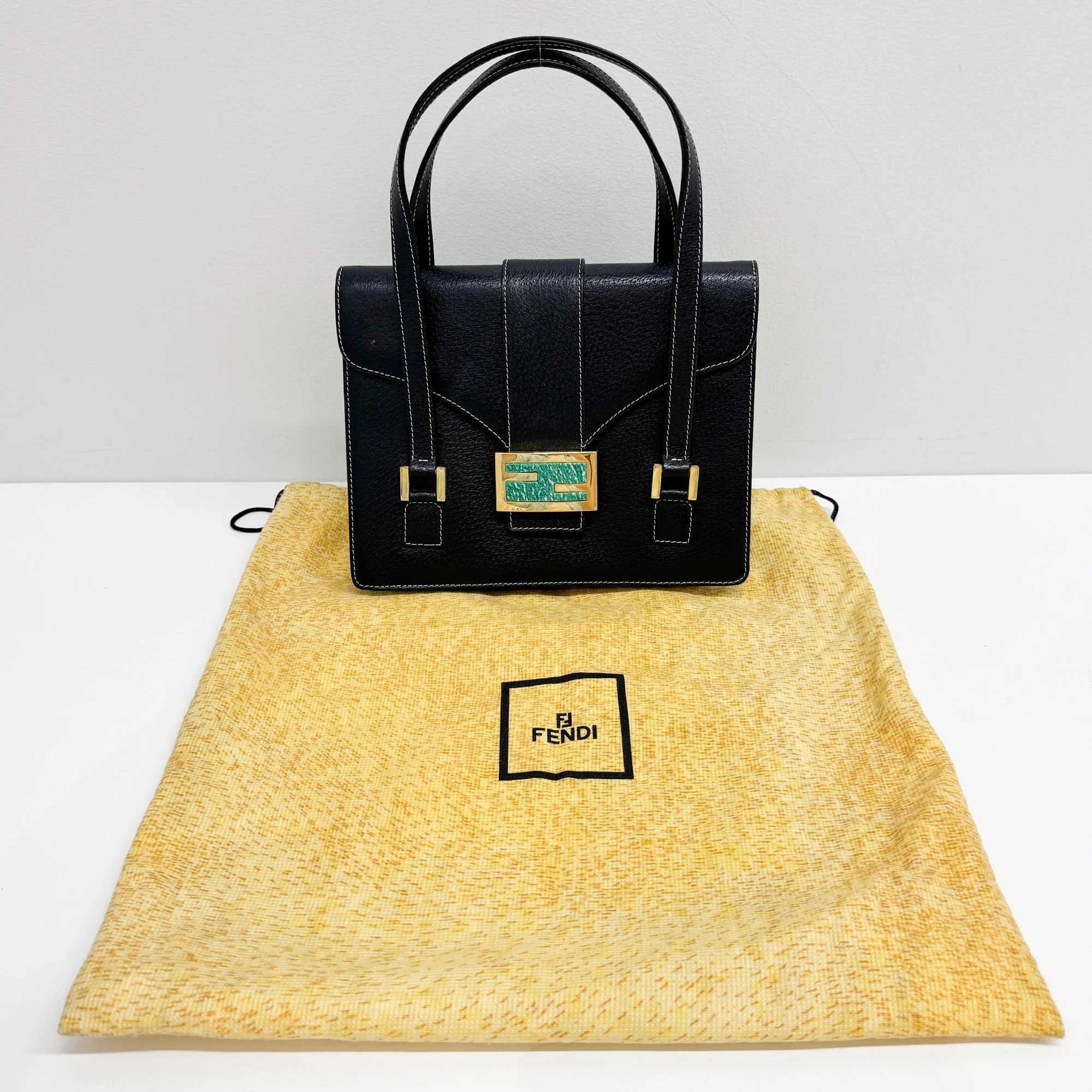 Black Leather Hand bag - Image 4