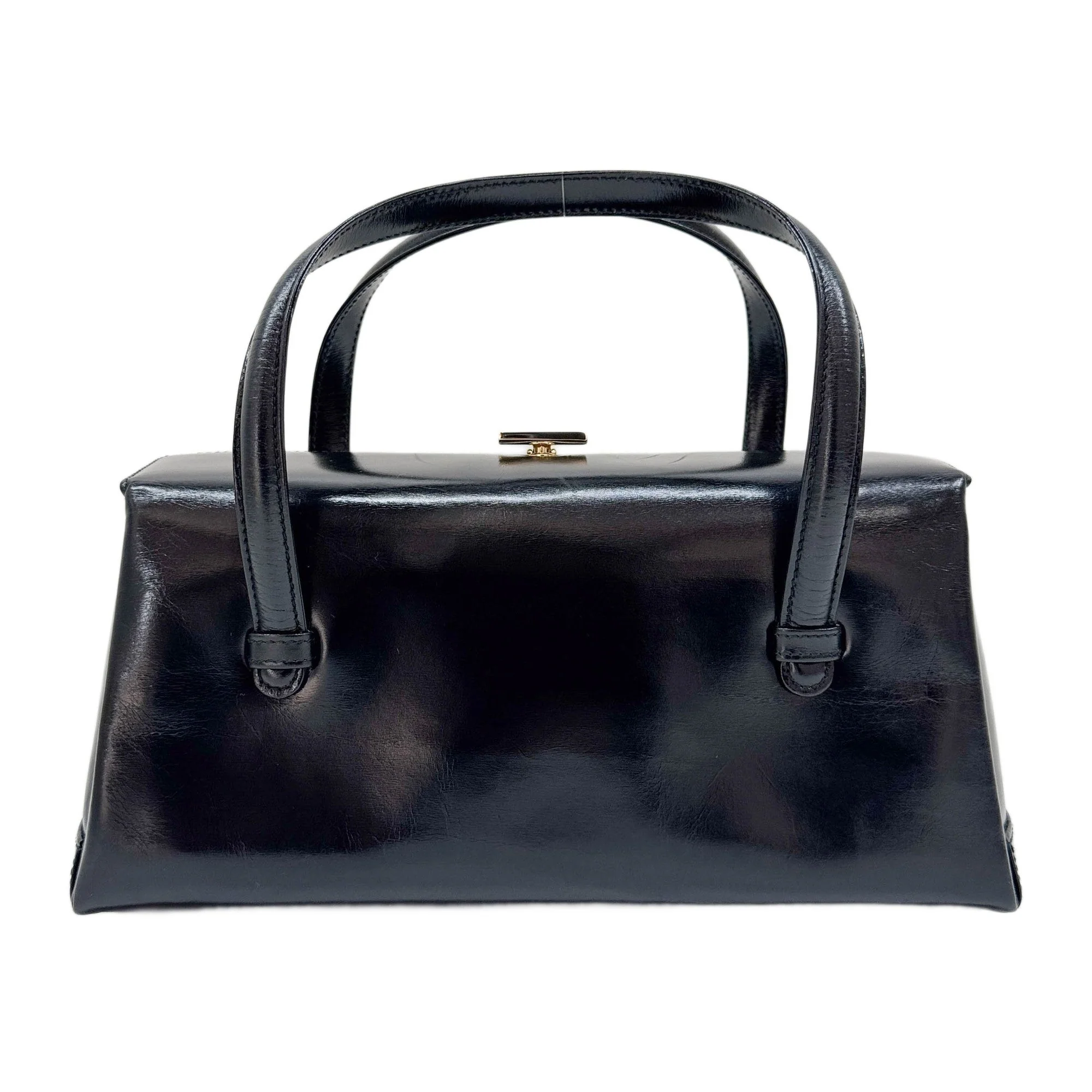 Black Leather Hand Bag - Image 2