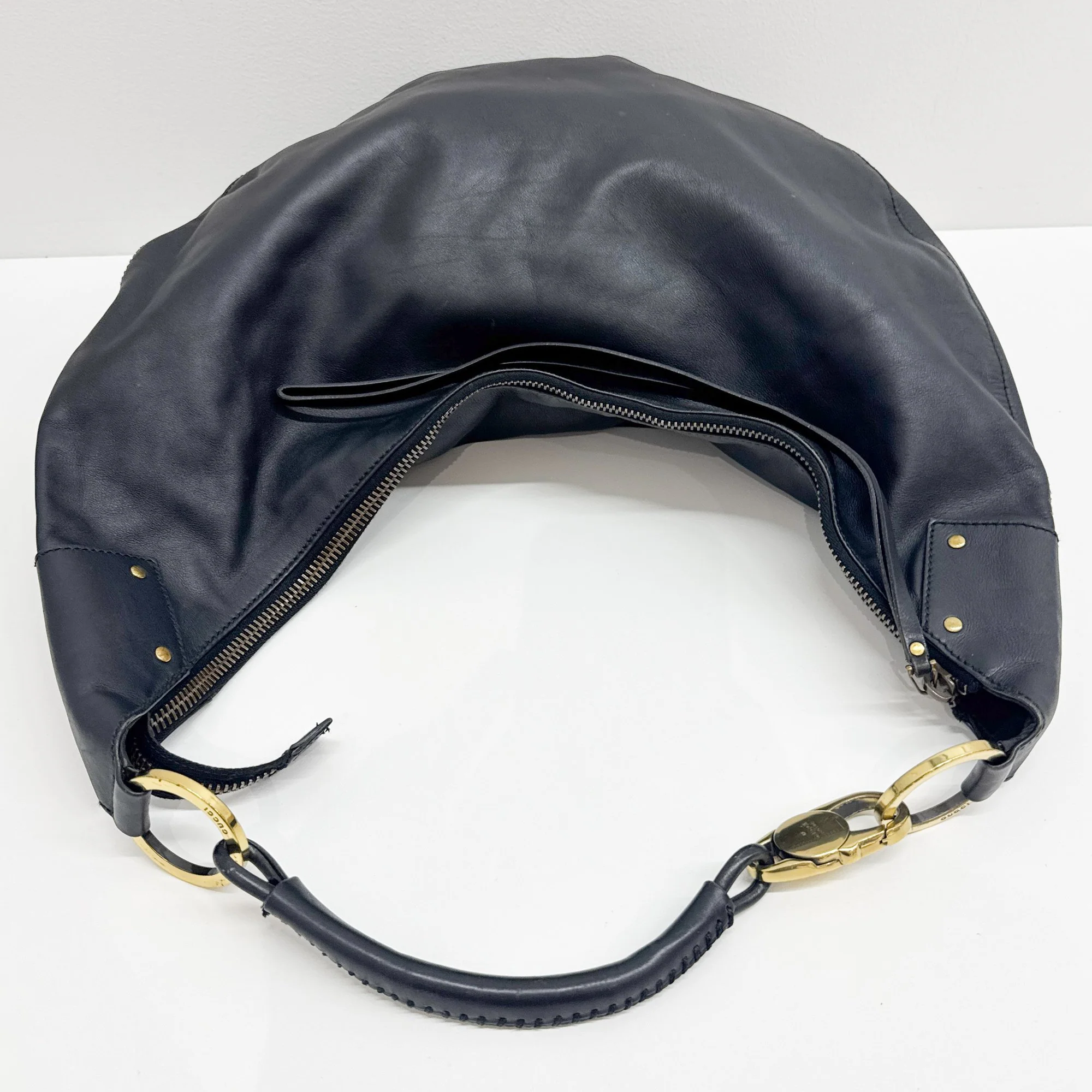 Black Leather Hobo Bag - Image 6