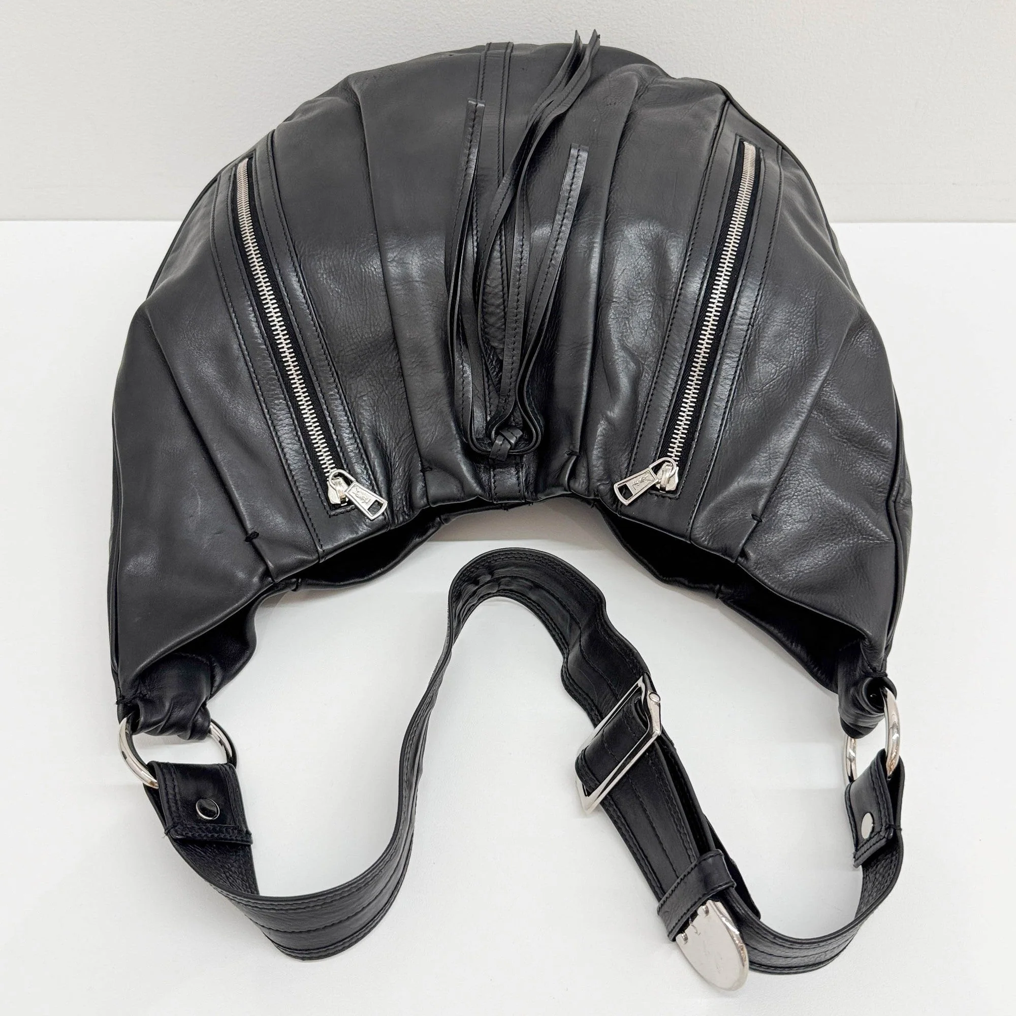 Black Leather Hobo Bag - Image 6