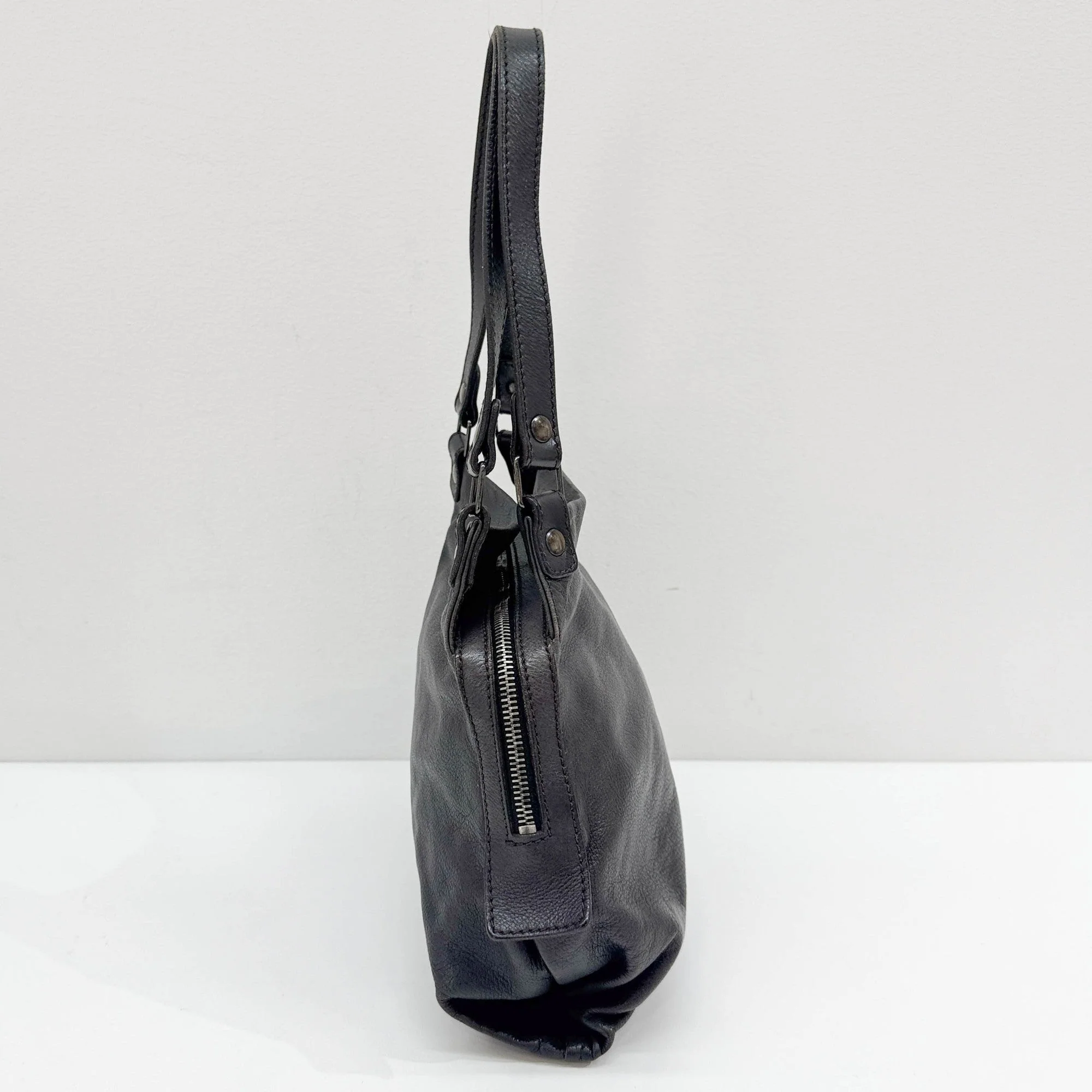 Black Leather Shoulder Bag - Image 6