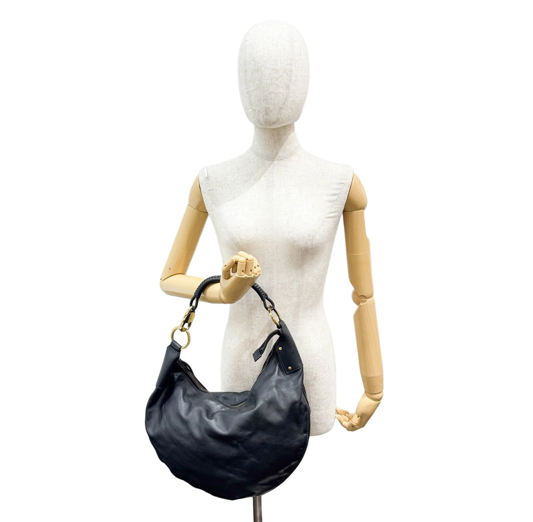 Black Leather Shoulder Bag - Image 4