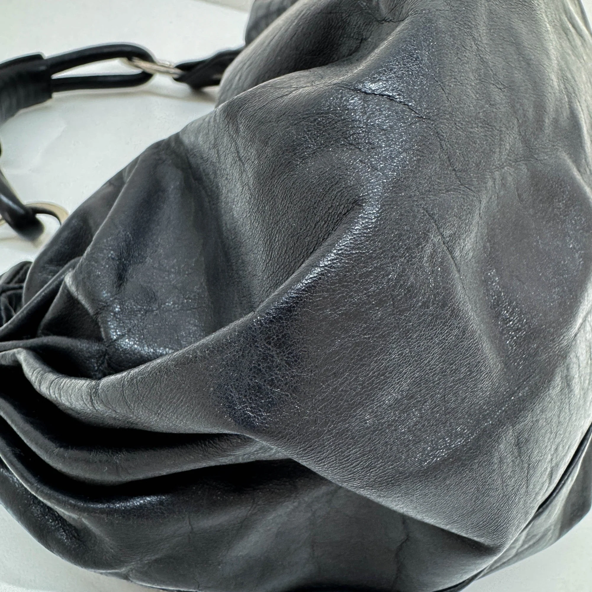 Black Leather Shoulder Bag - Image 12