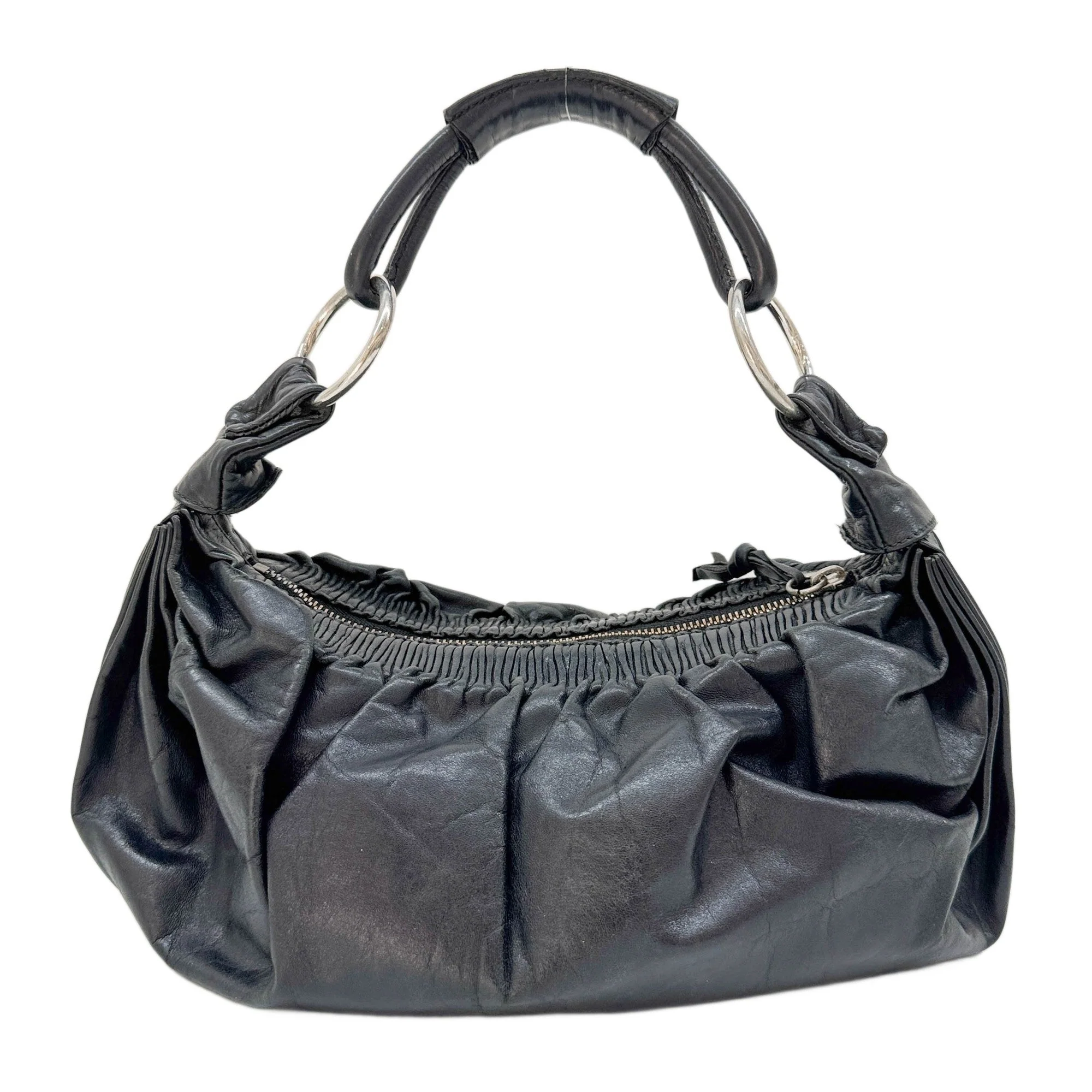 Black Leather Shoulder Bag - Image 2