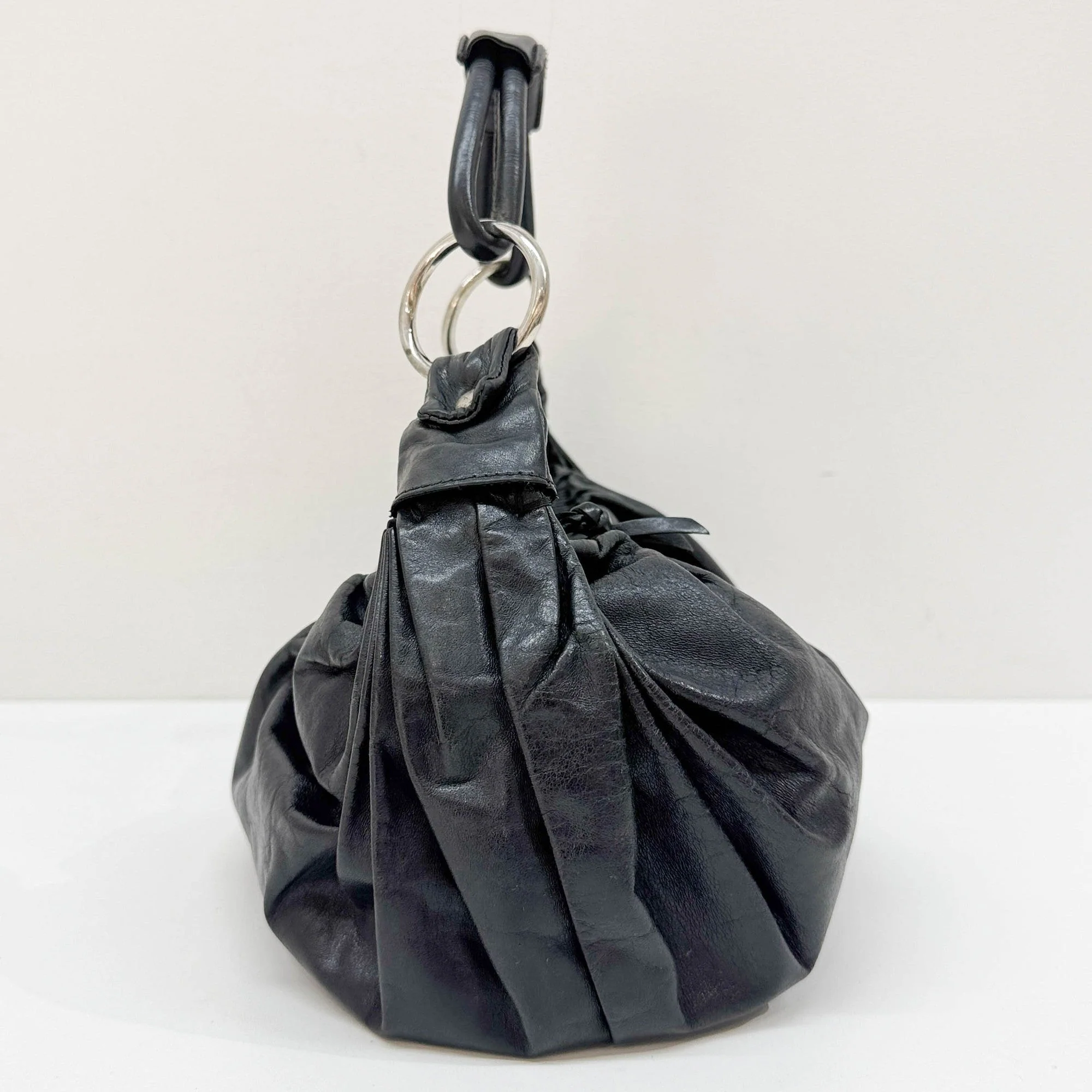 Black Leather Shoulder Bag - Image 4