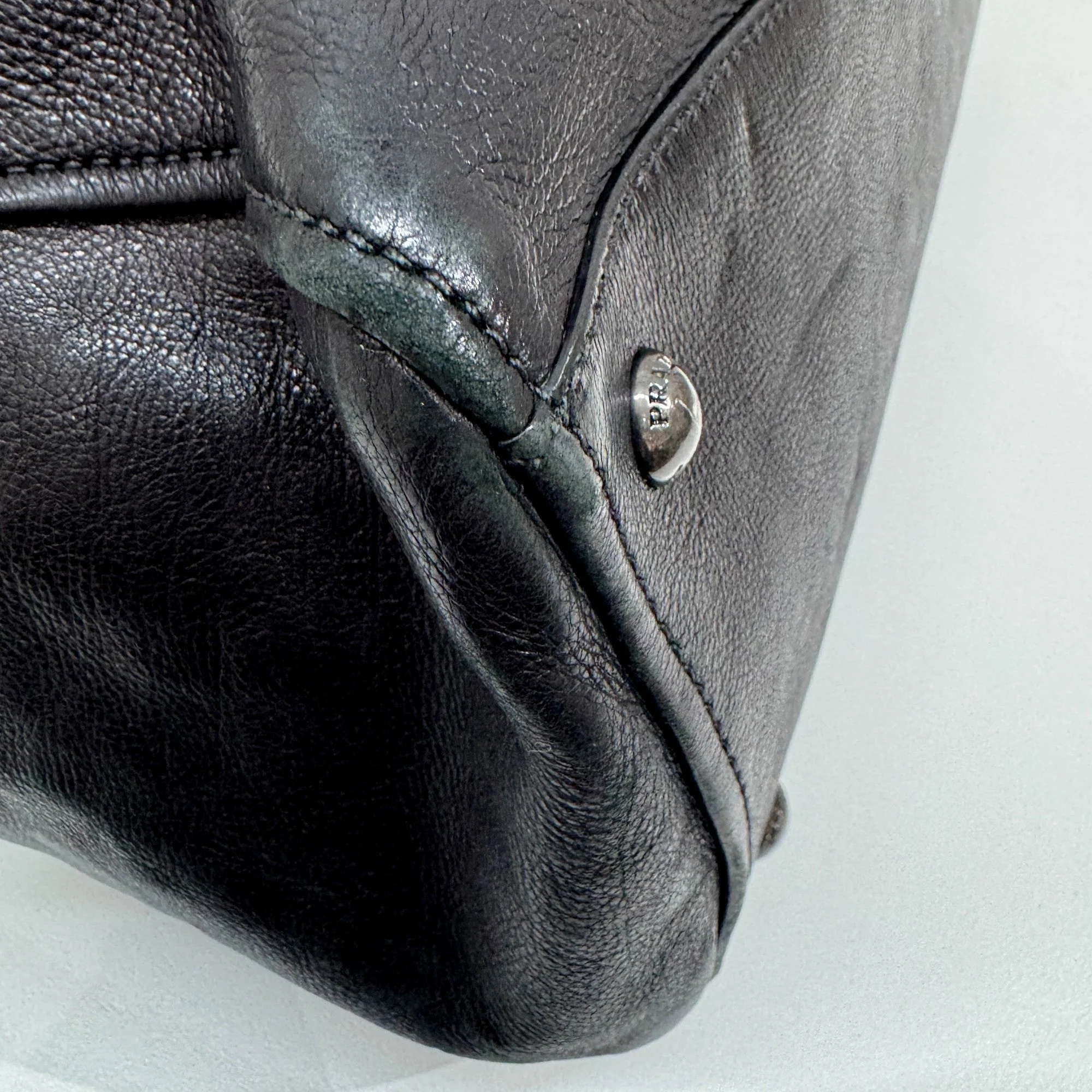 Black Leather Two Way Tote Bag - Image 11