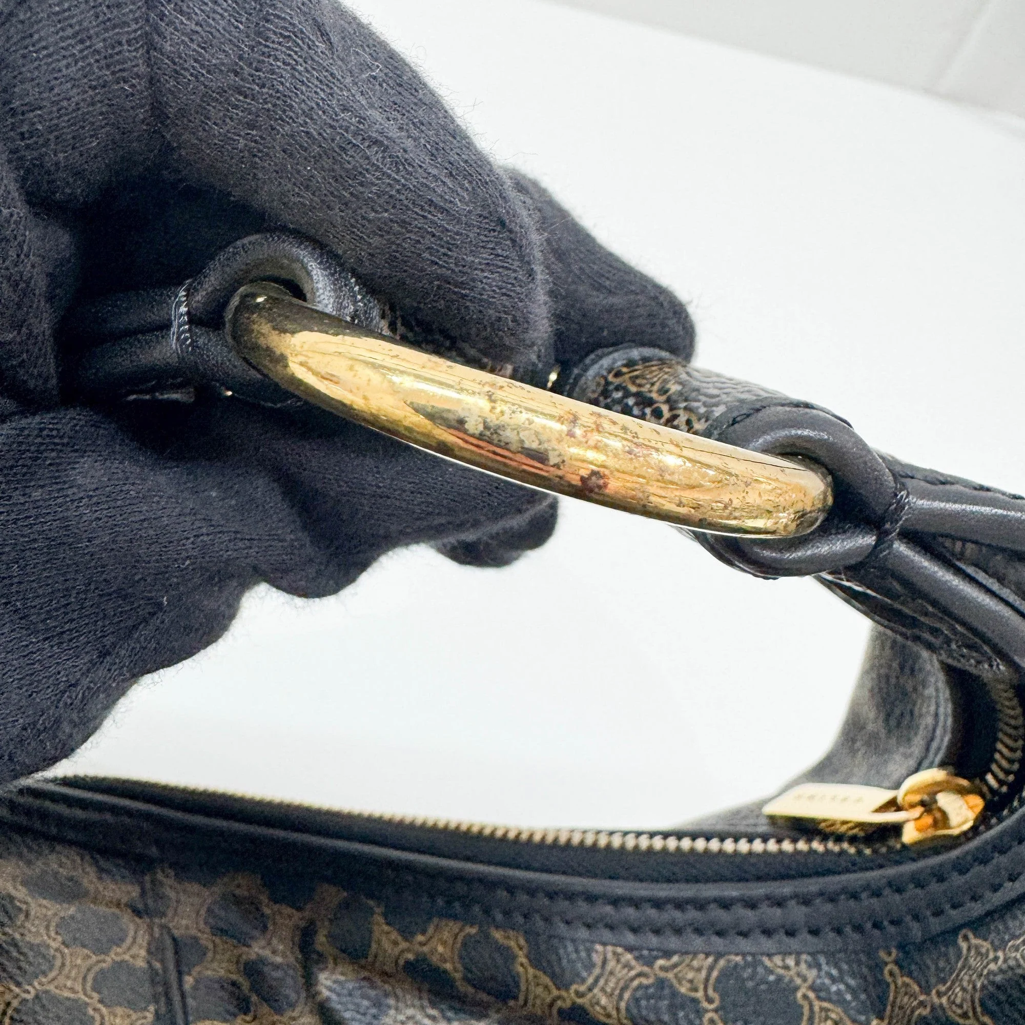 Black Macadam Leather Hobo Bag - Image 16