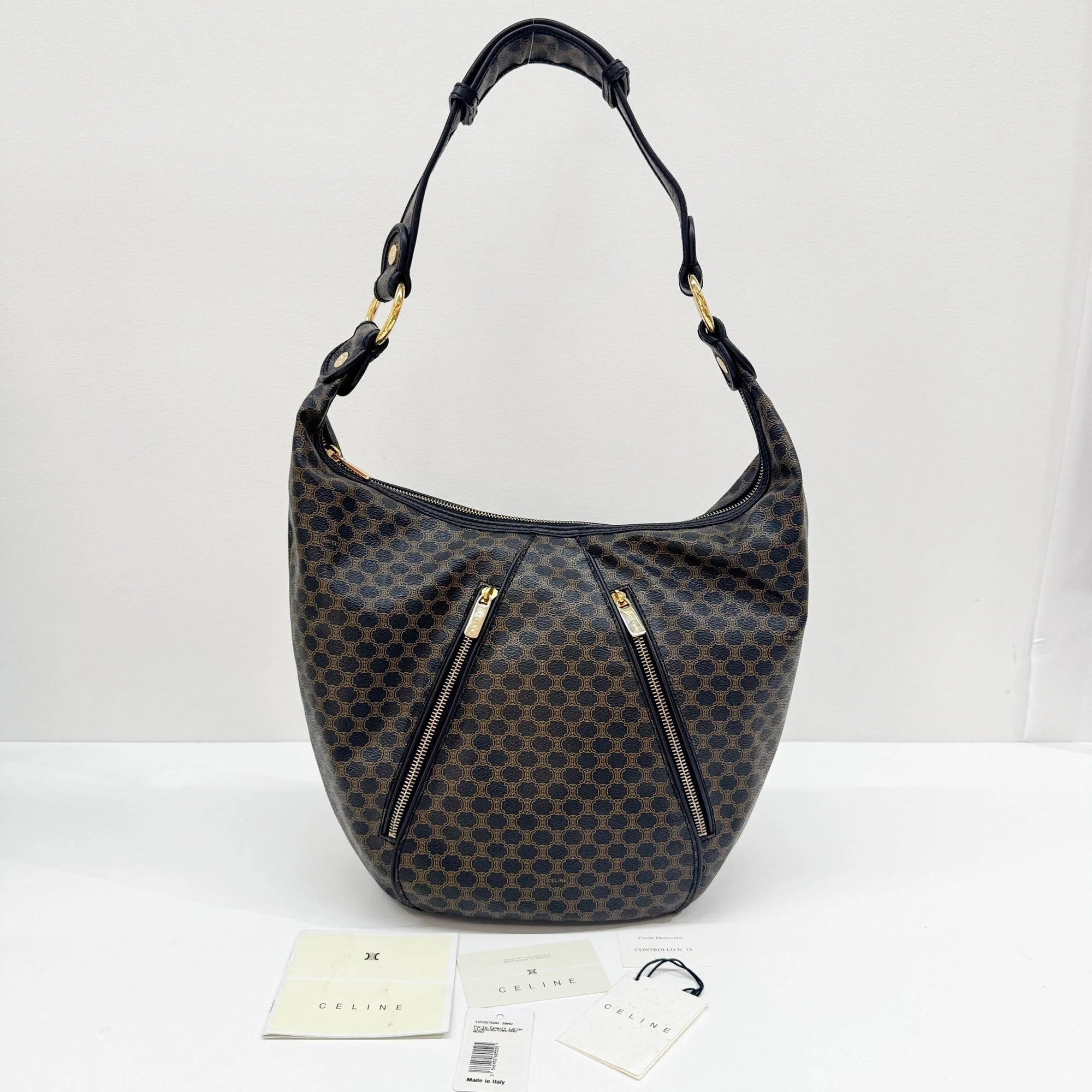 Black Macadam Leather Hobo Bag - Image 4