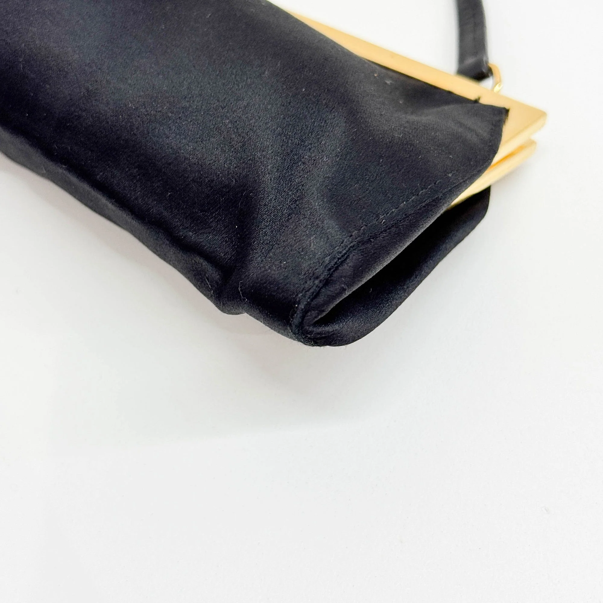 Black Satin Shoulder Bag - Image 10
