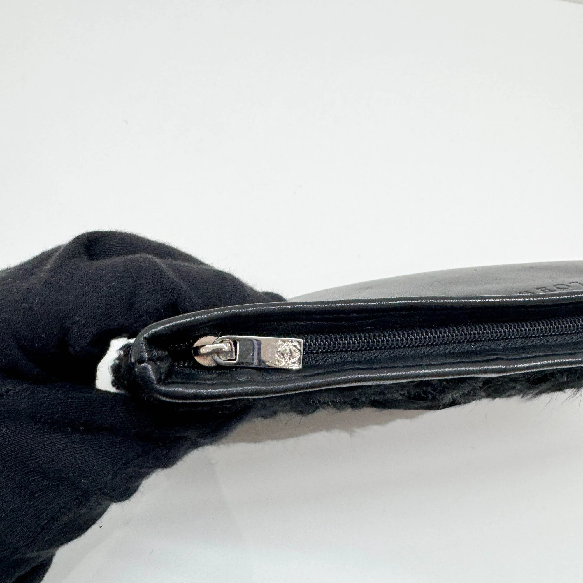 Black Wool Clutch Bag - Image 9