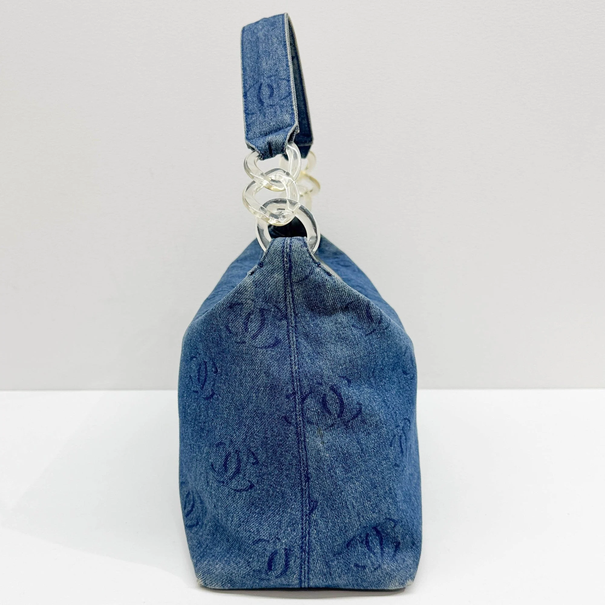 2002-2003 Blue CC Canvas Denim Hobo Bag - Image 5