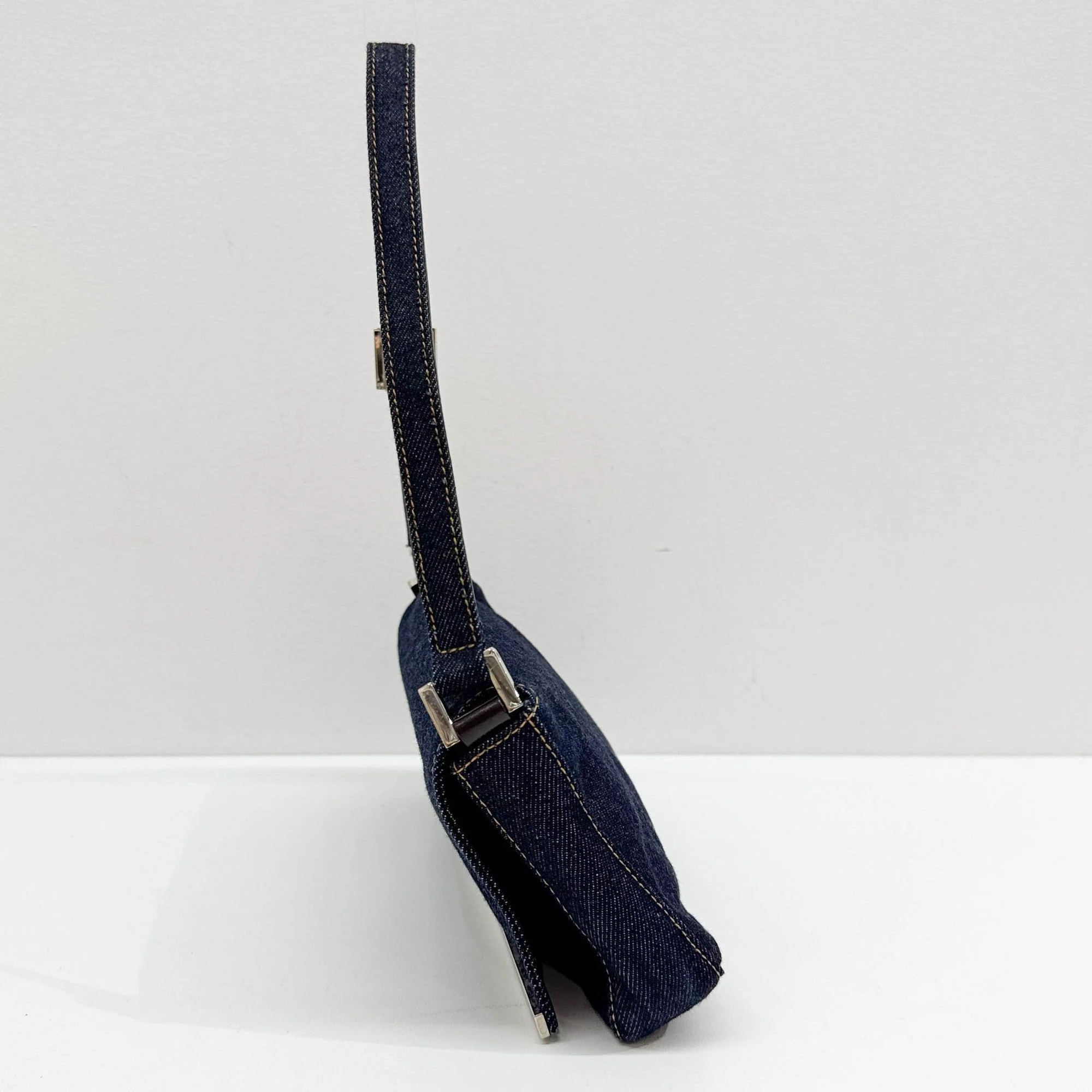 Blue Denim with Sillver Details Shoulder Bag - Image 6
