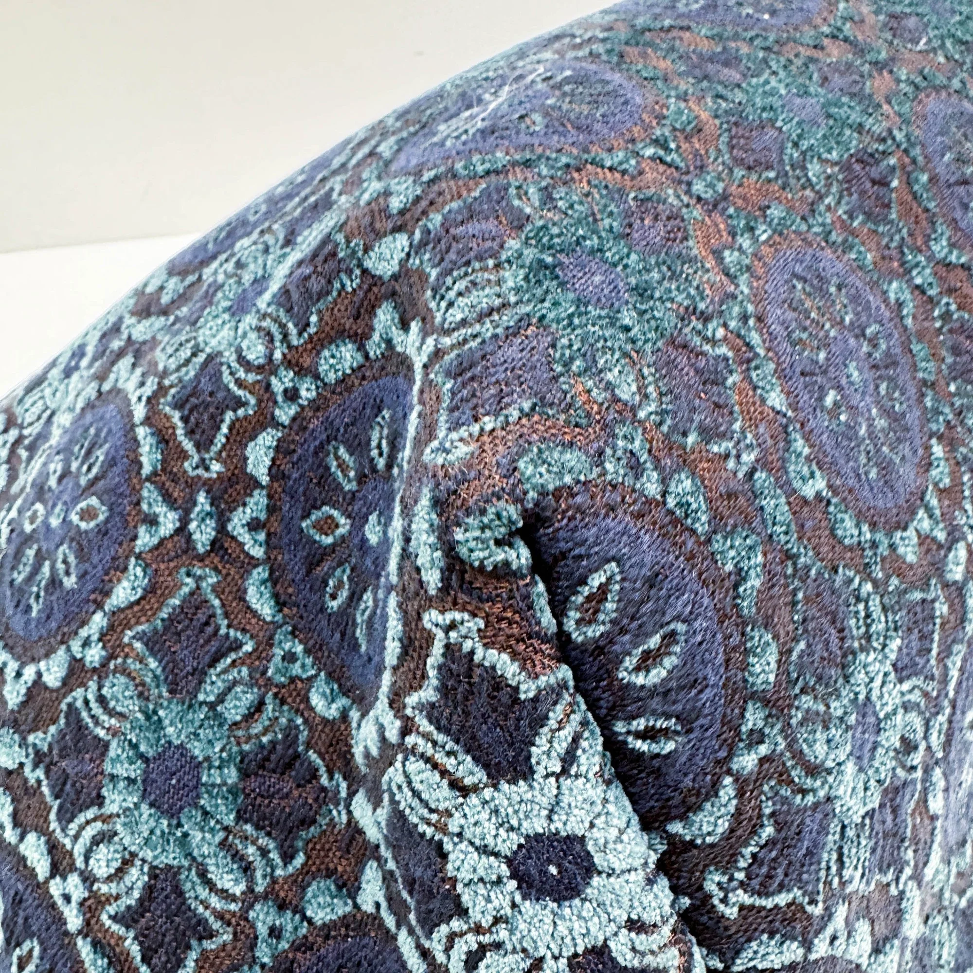 Blue Jacquard Maxi Babouska Boston Handle Bag - Image 11