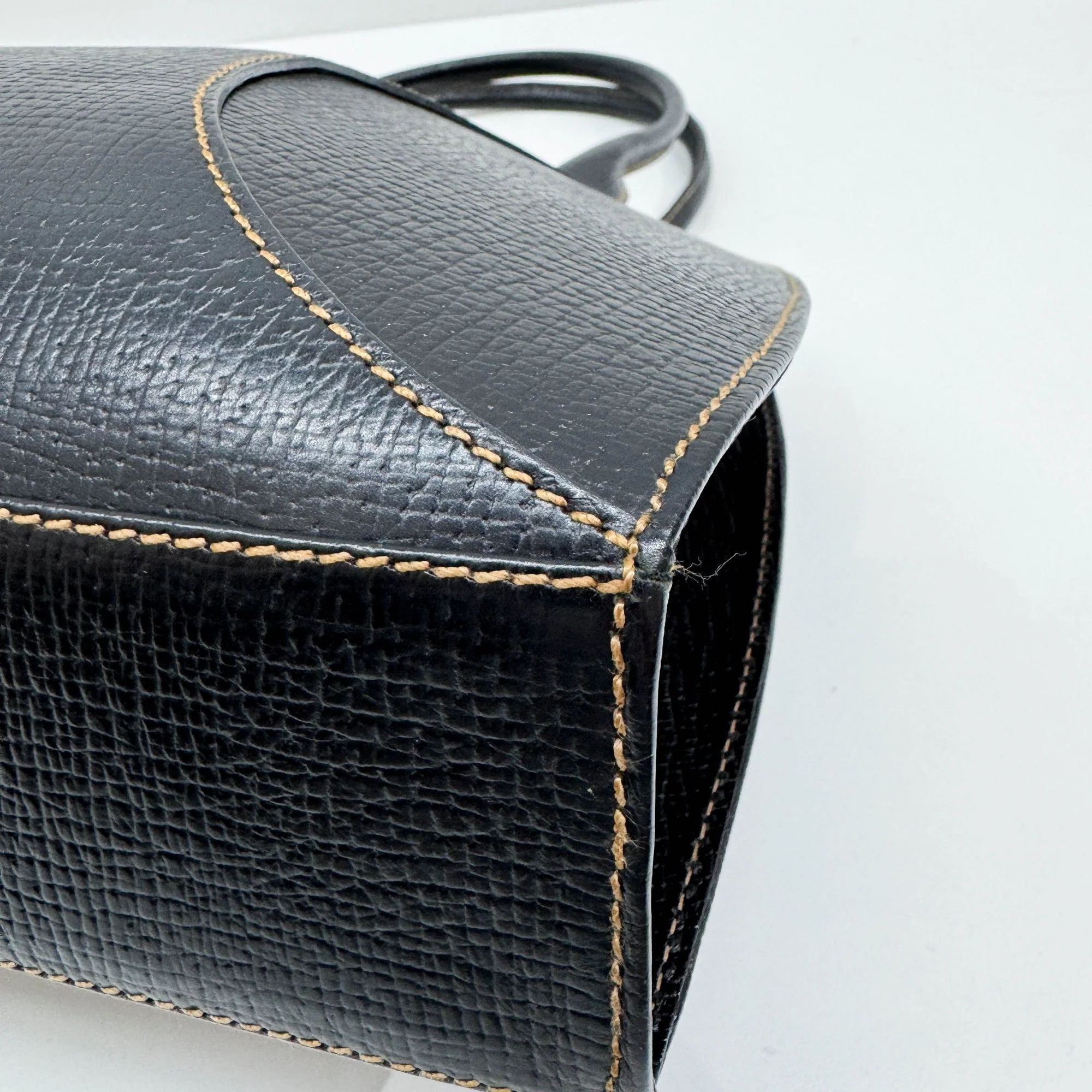 Borsa Black Leather Top Handle Bag - Image 12