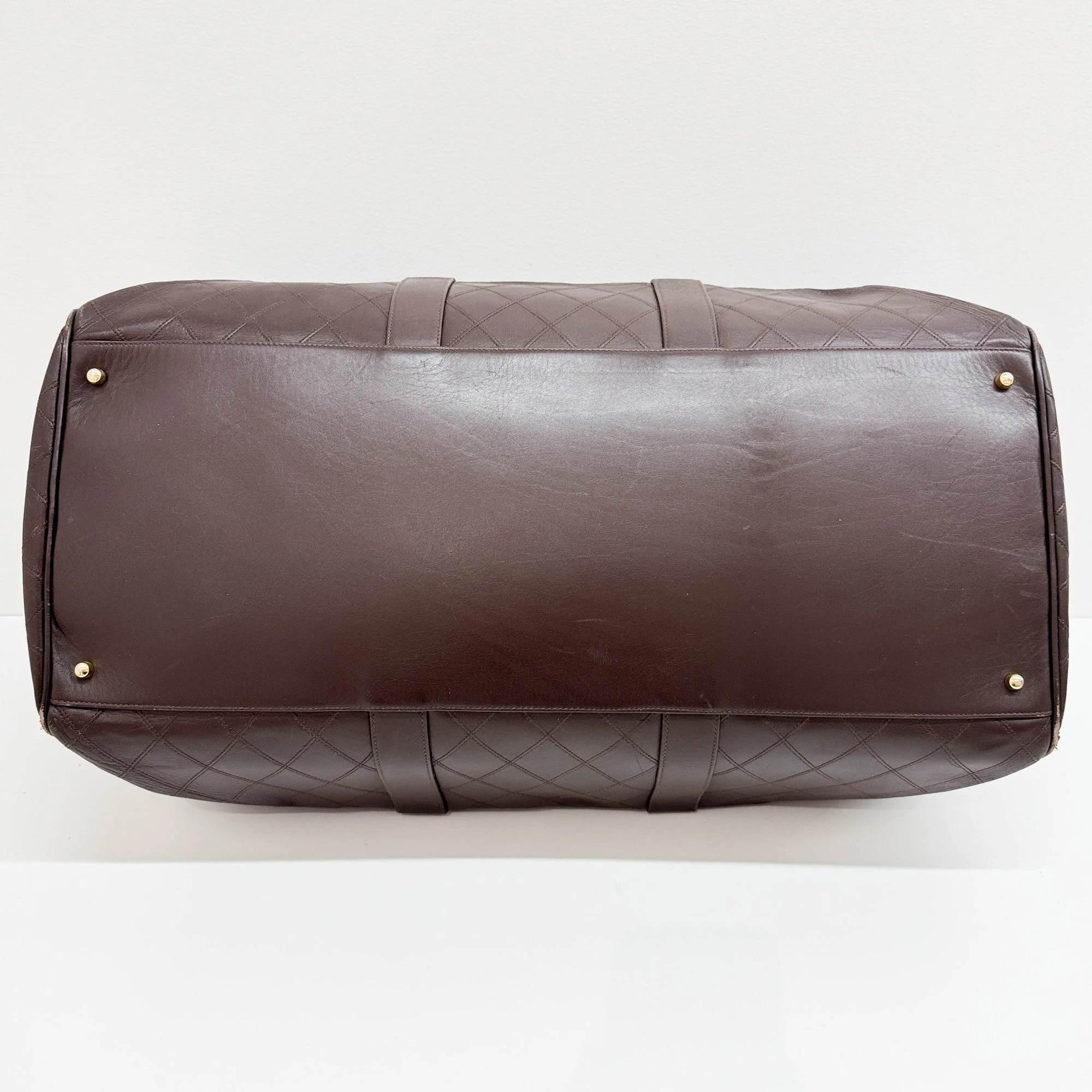 Boston 1989-1991 Matelasse Brown Leather Two Way Bag - Image 7