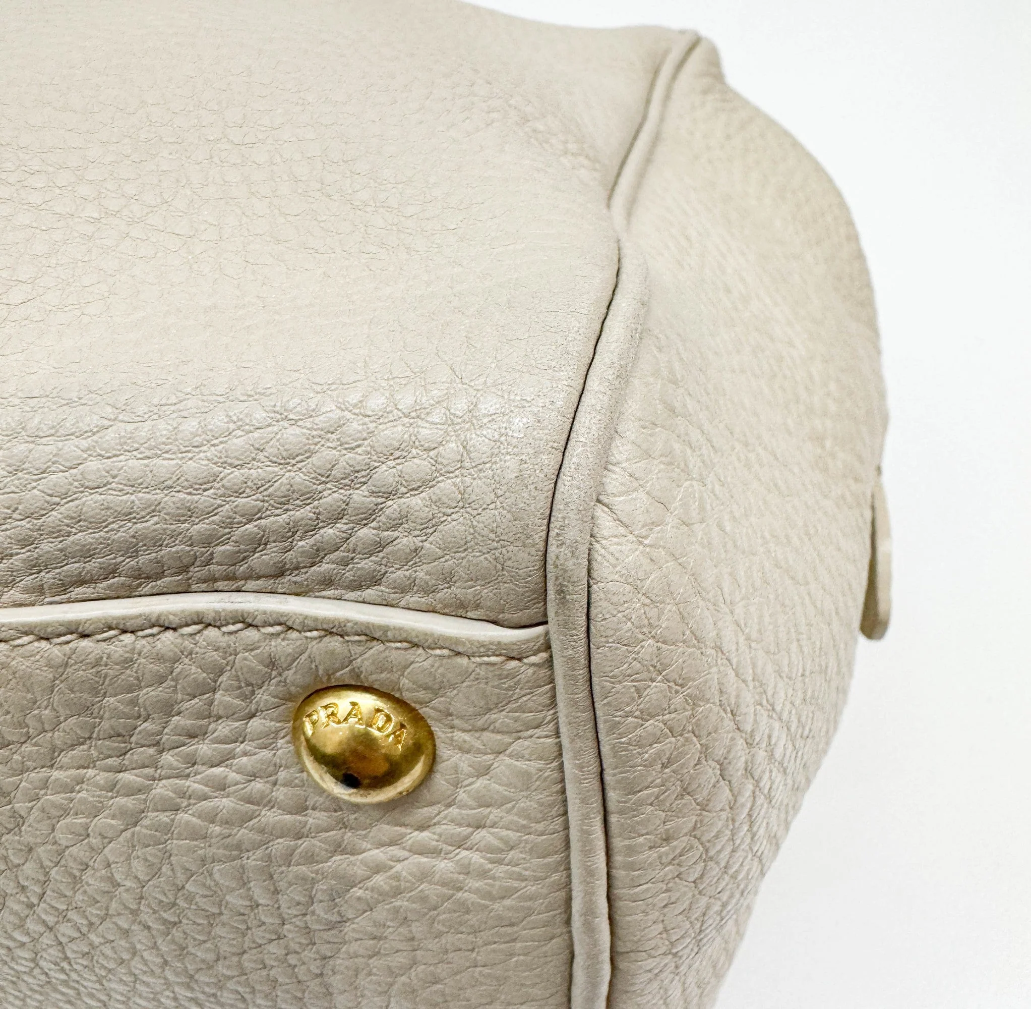 Bowler Cream Leather Shoulder Bag - Image 10