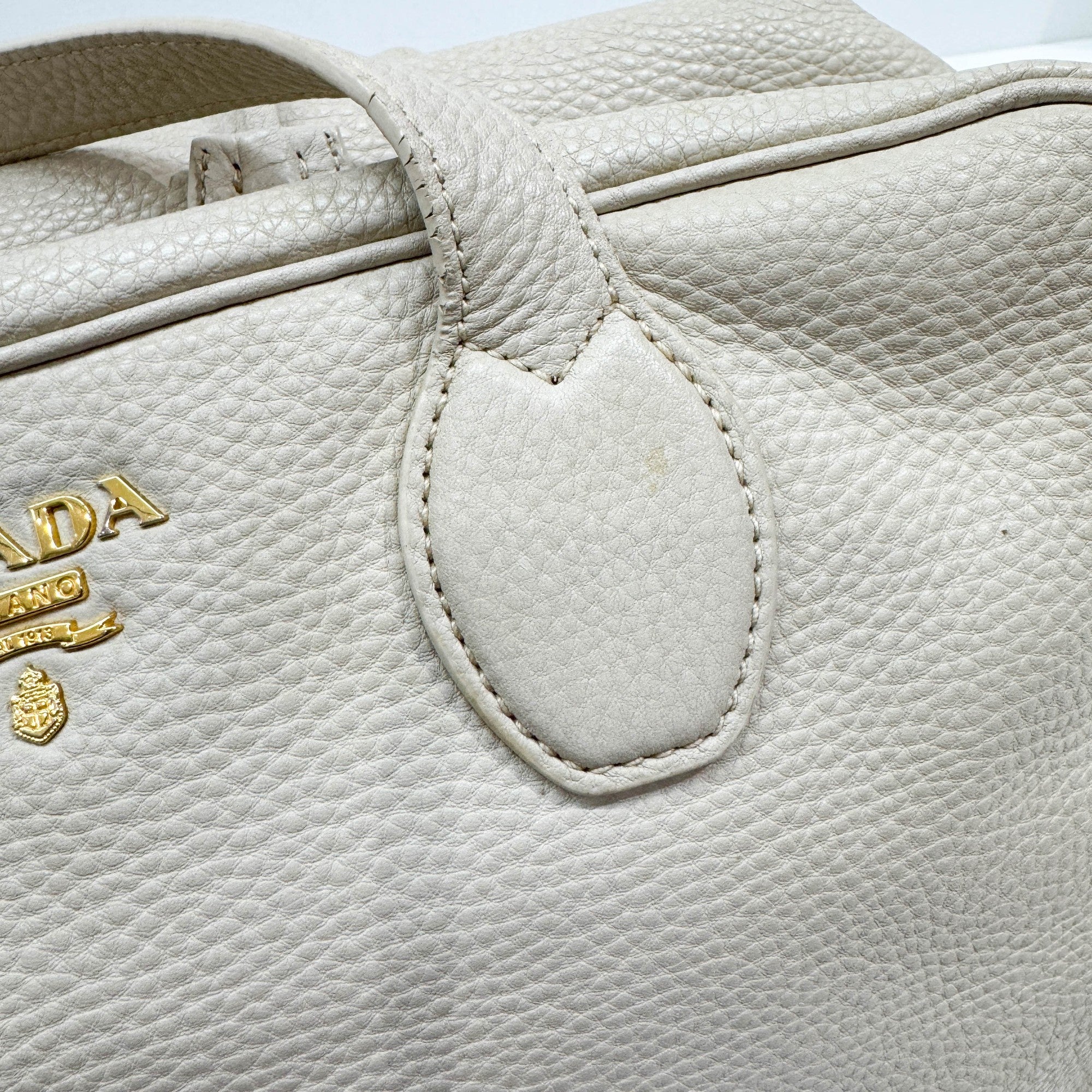 Bowler Cream Leather Shoulder Bag - Image 13