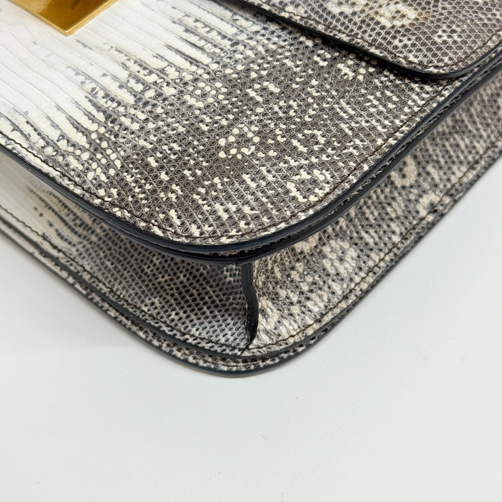 Box Bag White Python Embossed Leather Crossbody Bag - Image 10