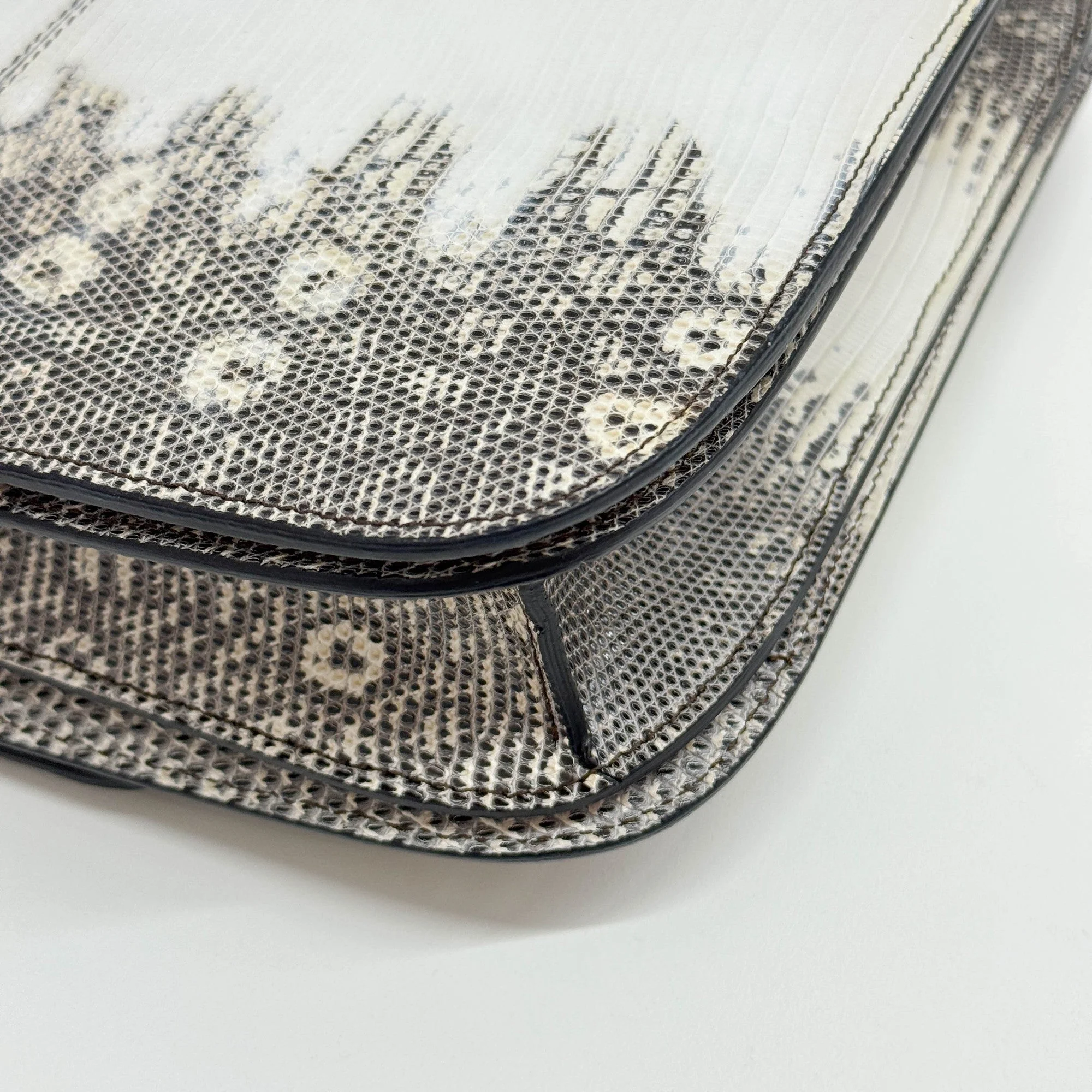 Box Bag White Python Embossed Leather Crossbody Bag - Image 11