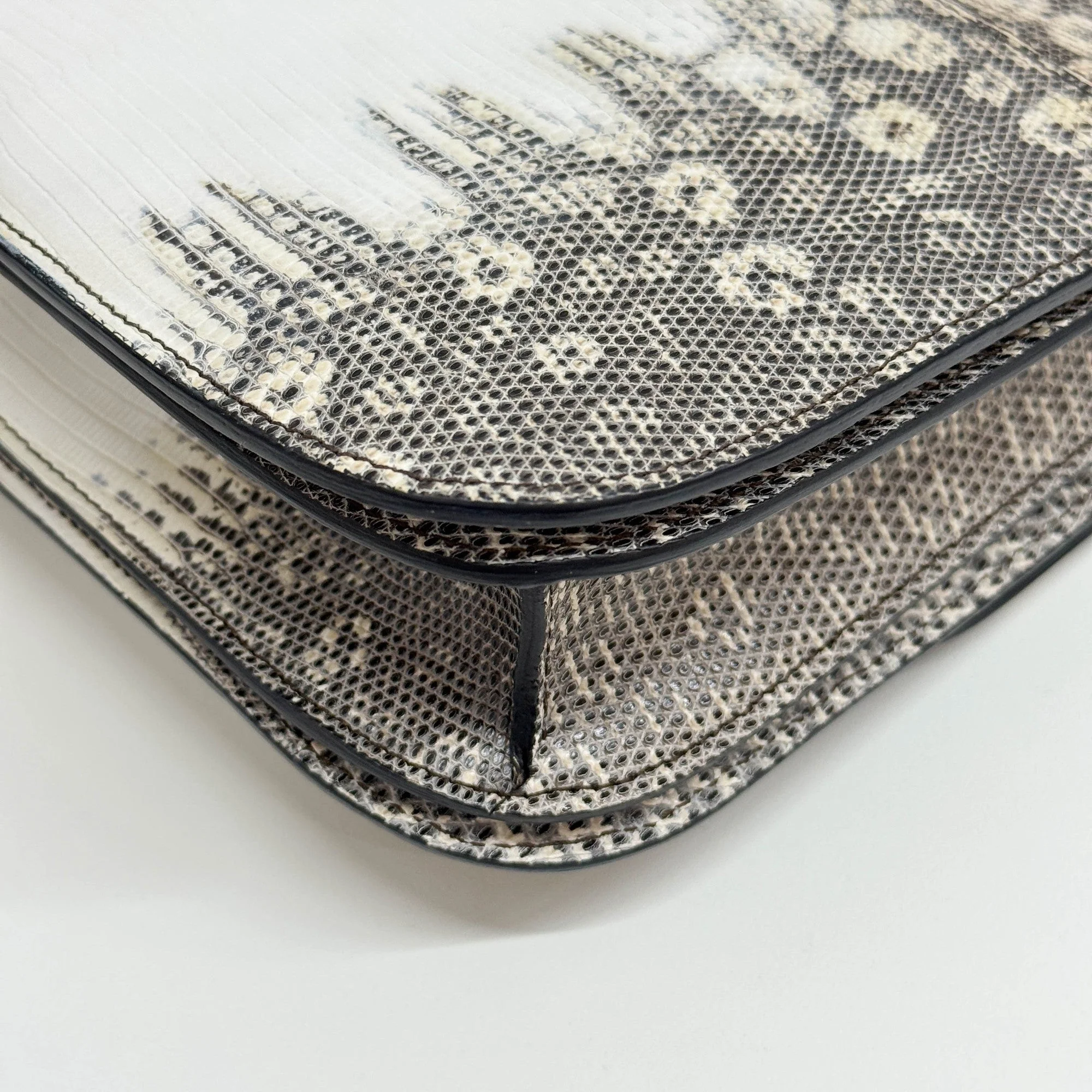 Box Bag White Python Embossed Leather Crossbody Bag - Image 12