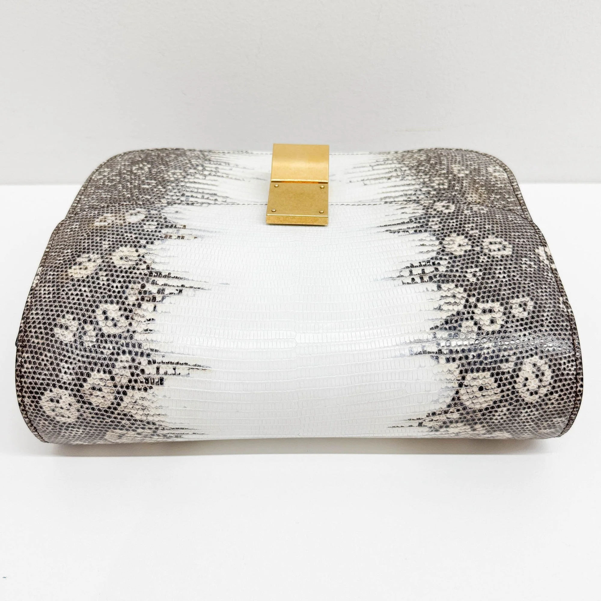 Box Bag White Python Embossed Leather Crossbody Bag - Image 7