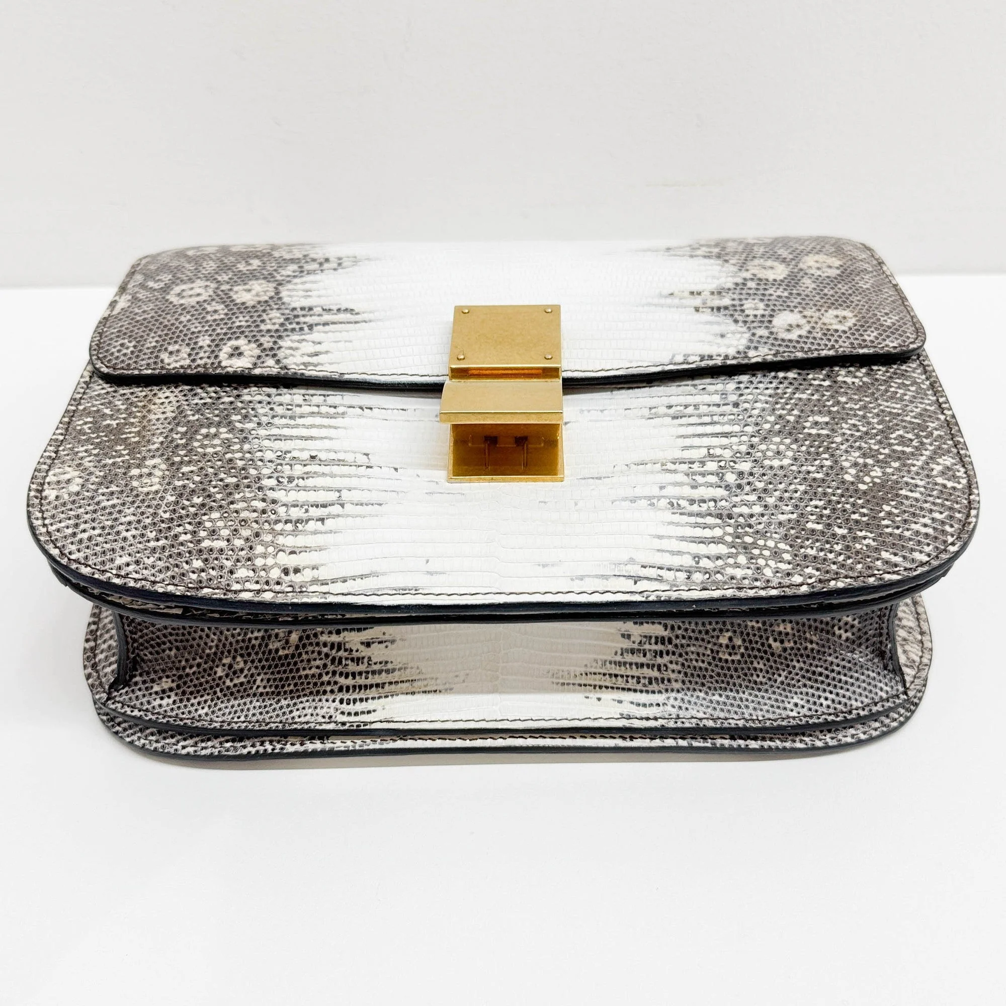 Box Bag White Python Embossed Leather Crossbody Bag - Image 8