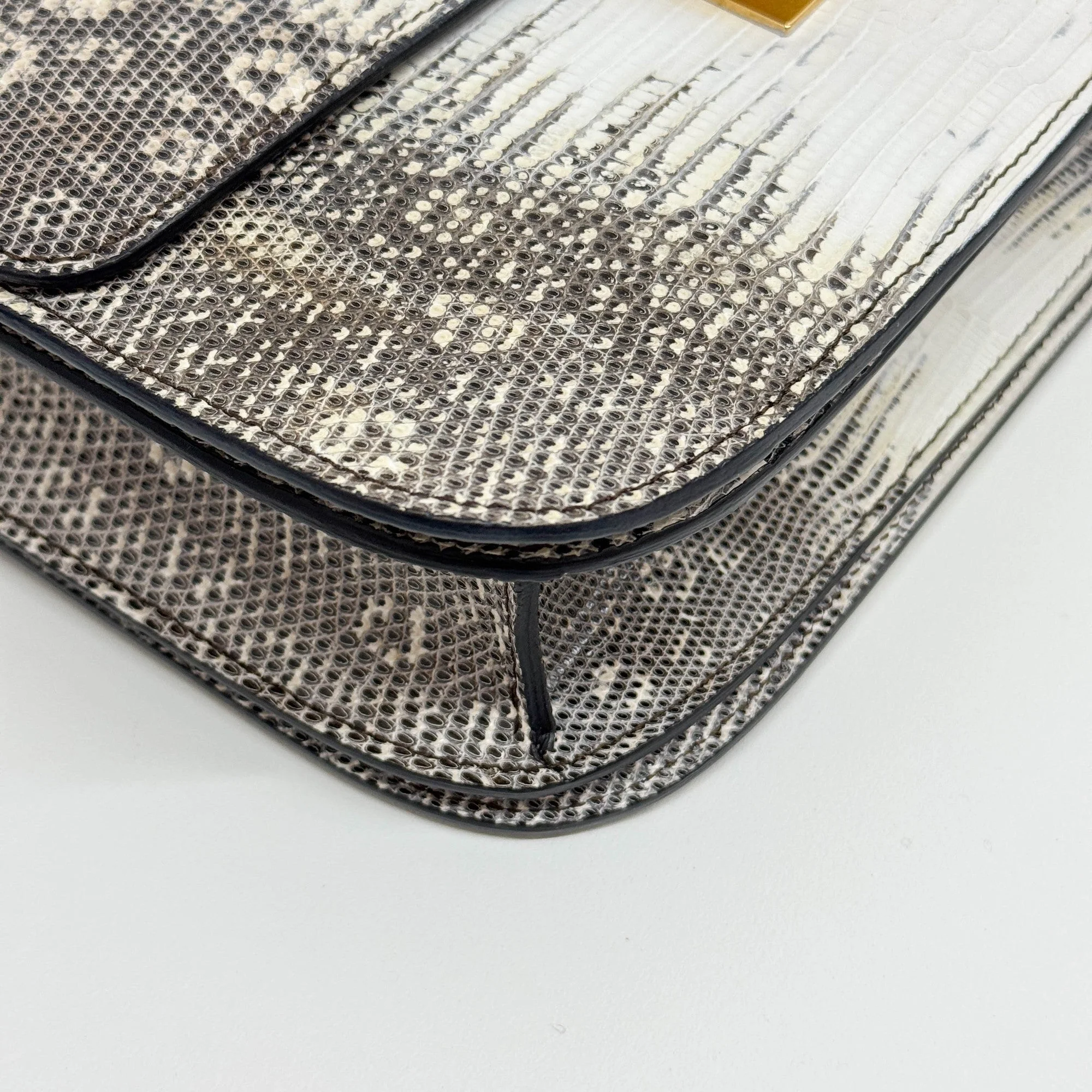 Box Bag White Python Embossed Leather Crossbody Bag - Image 9