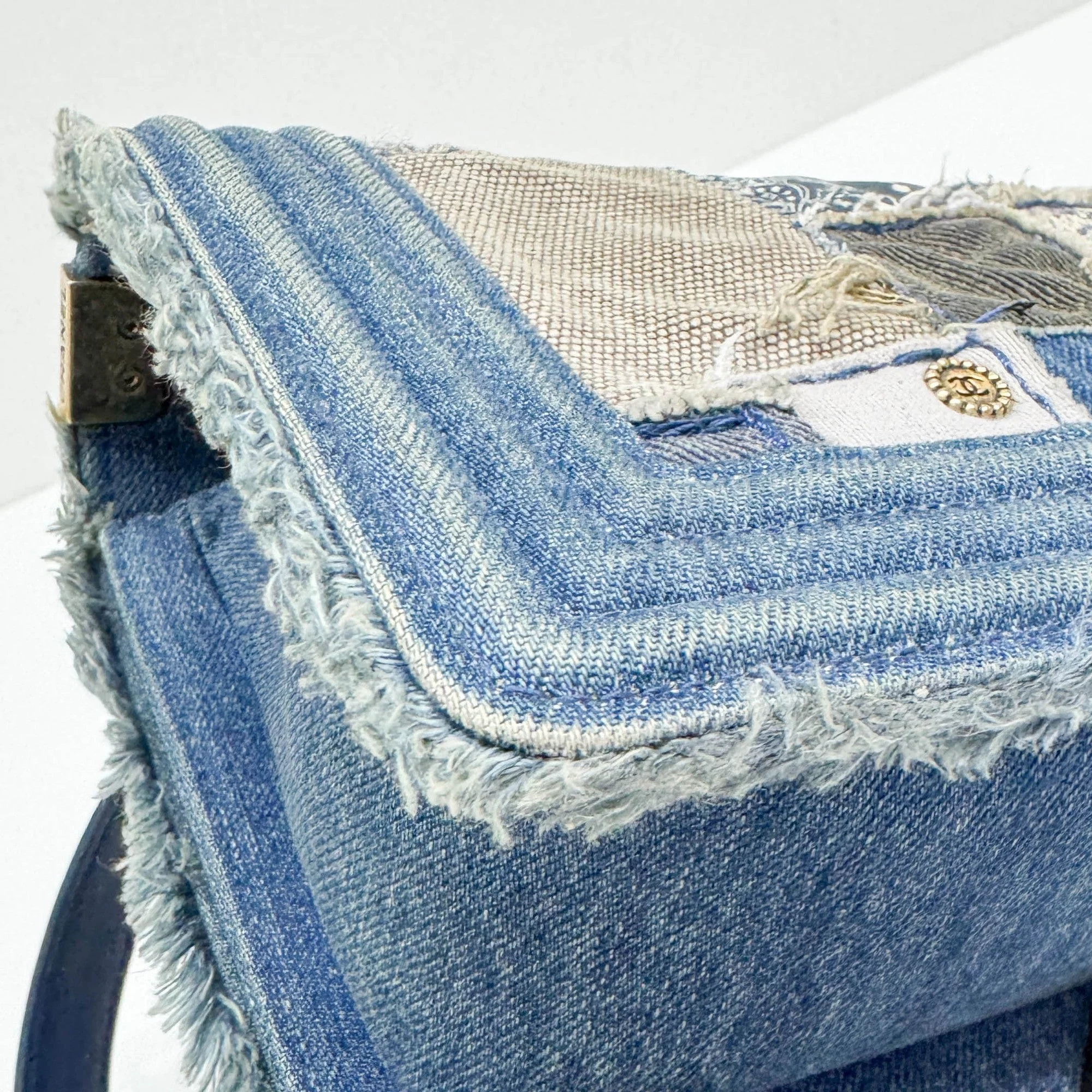 Boy 2014-2015 Patchwork Blue Denim Shoulder Bag - Image 14