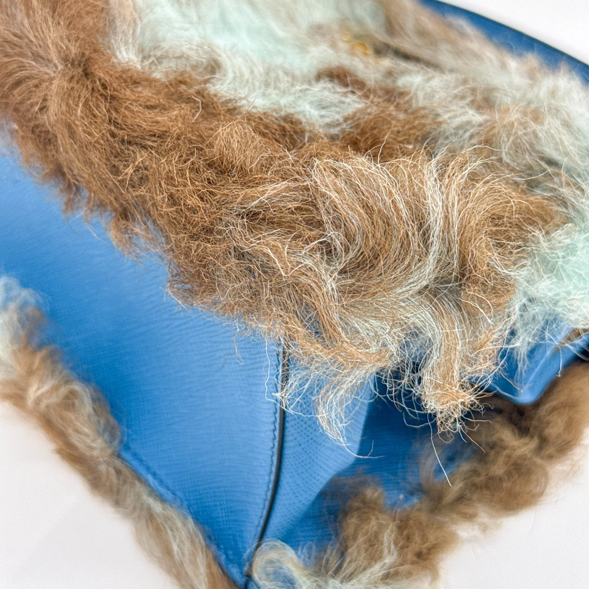 Brown & Blue Wool Crossbody Bag - Image 10