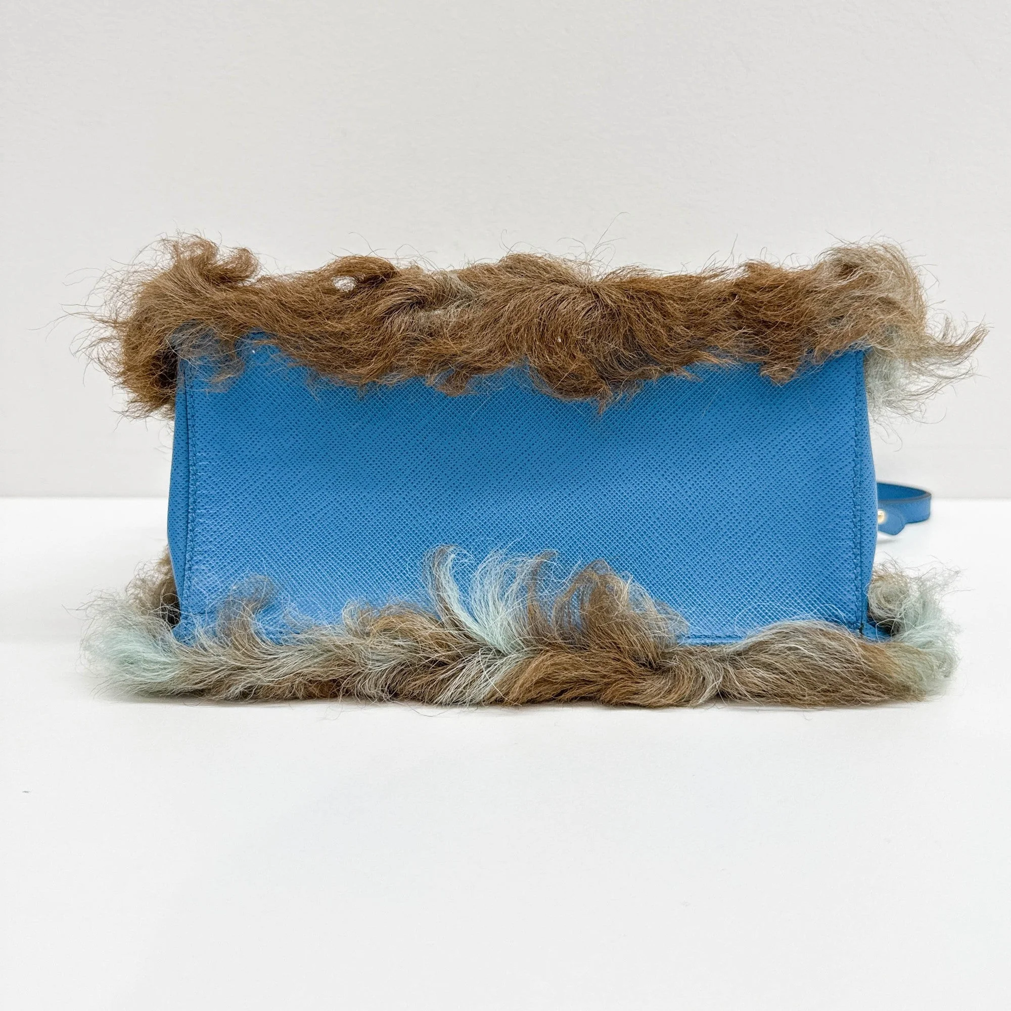 Brown & Blue Wool Crossbody Bag - Image 8