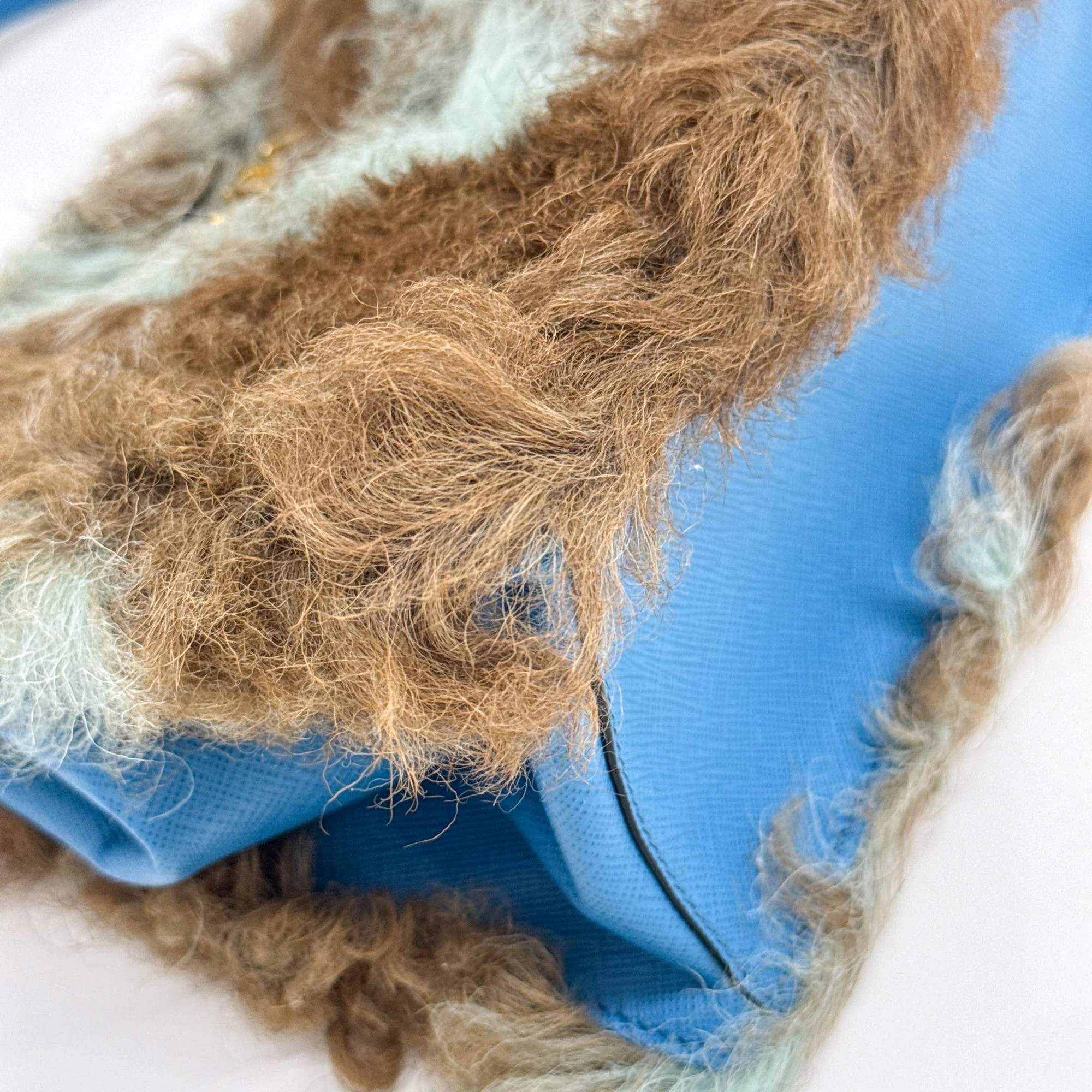 Brown & Blue Wool Crossbody Bag - Image 9