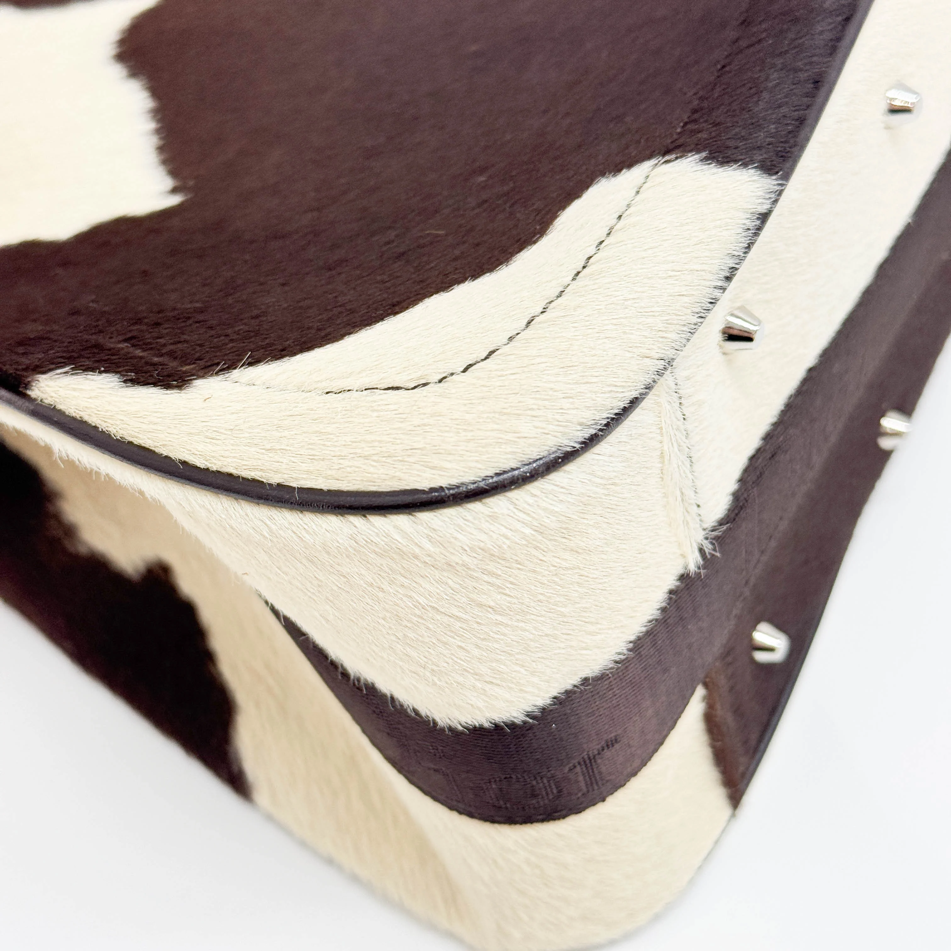 Brown Cow Print Pony Hair Shoulder Bag - Image 11